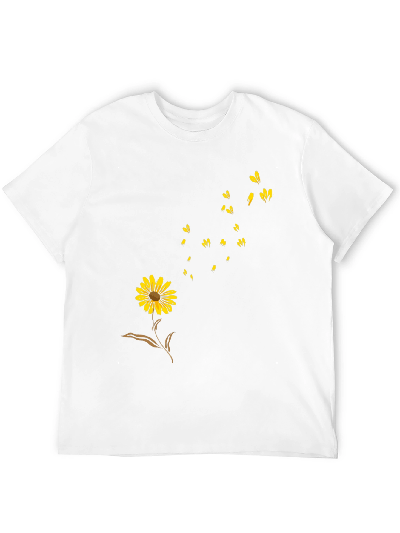 Black Floral Graphic T-Shirt - Casual Wear