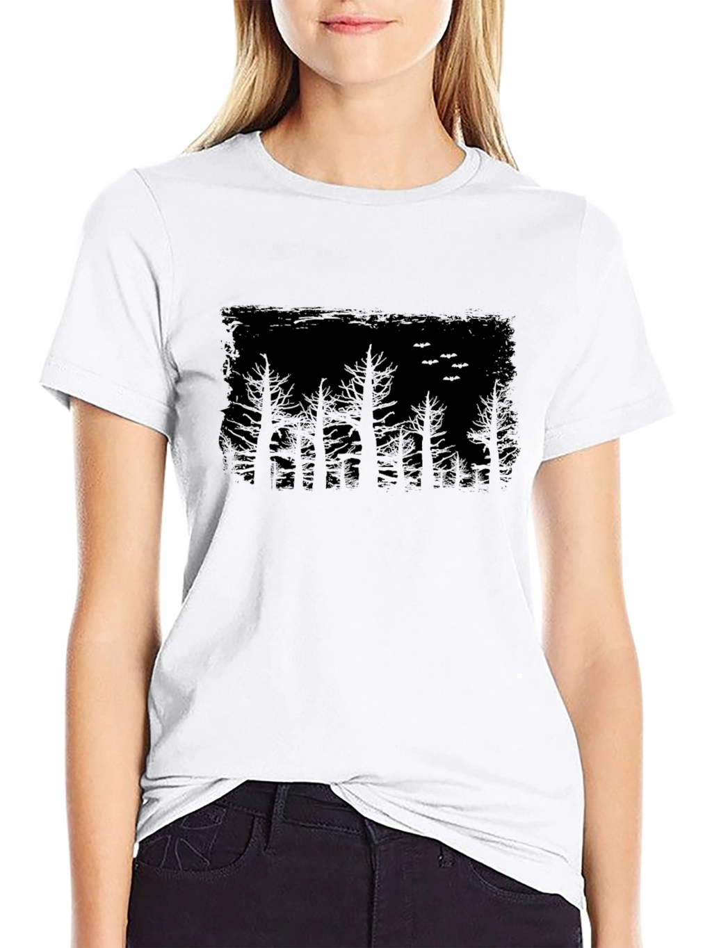 Mens Black Forest Silhouette Graphic Tee