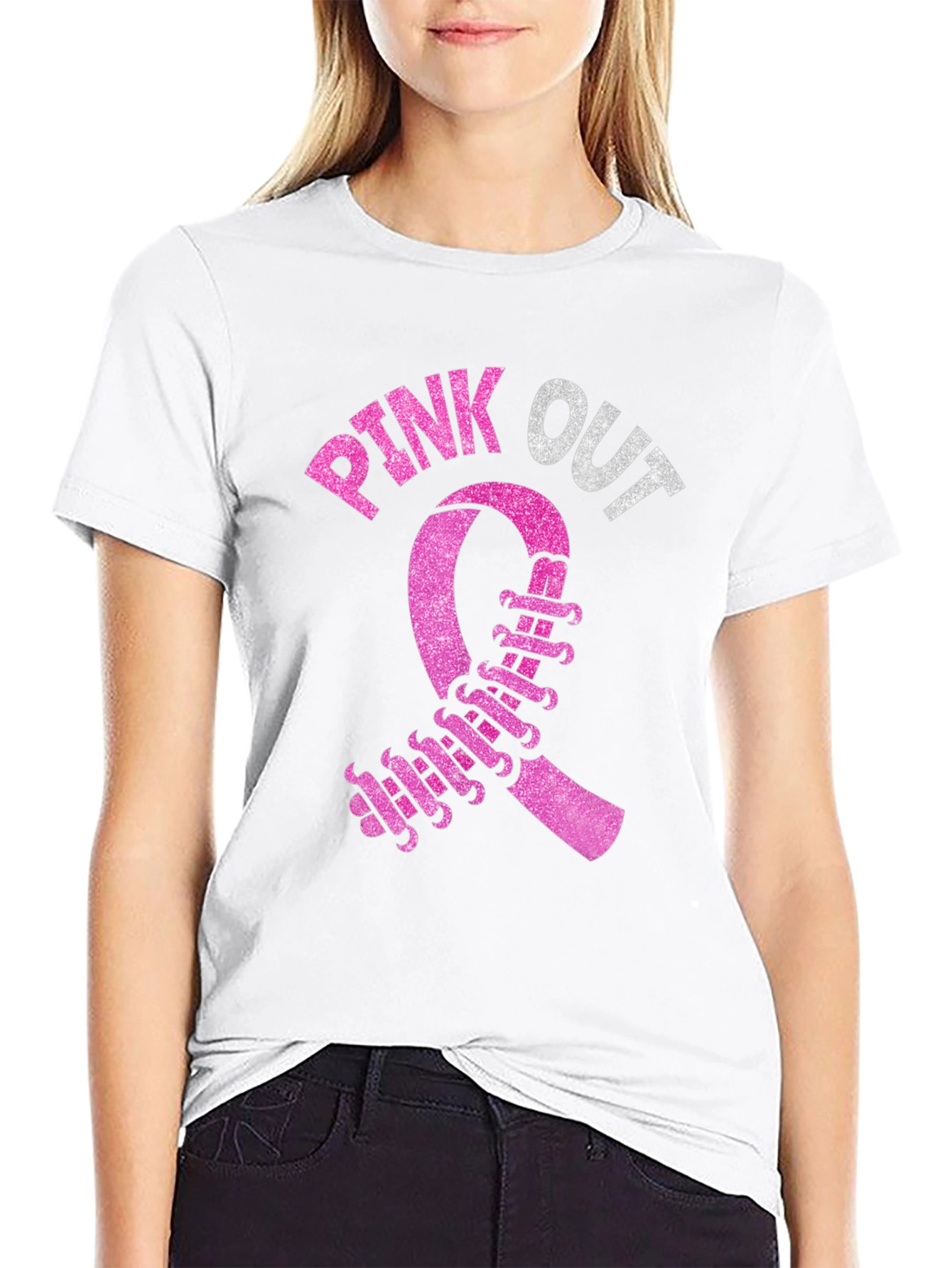 Pink Out Ribbon T-Shirt for Breast Cancer Awareness