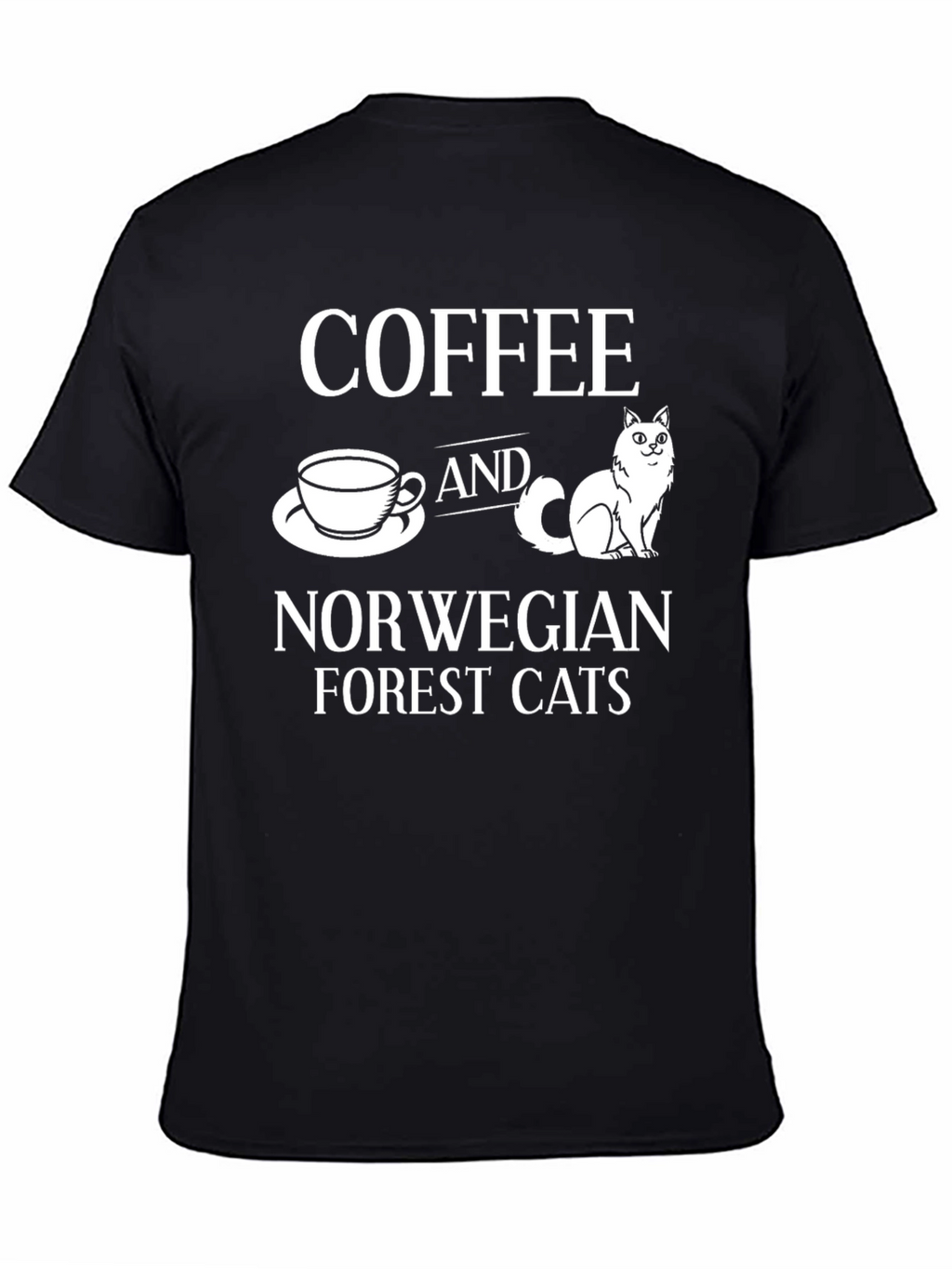 Coffee & Norwegian Forest Cats Black T-Shirt