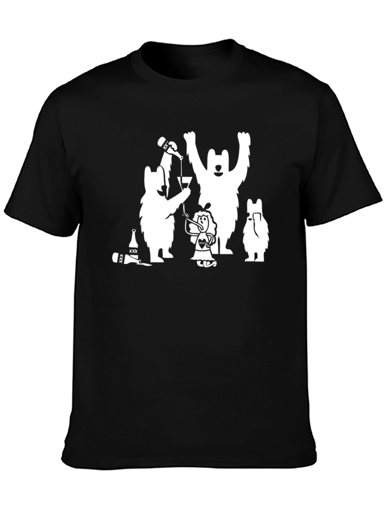 Party Bears Black T-Shirt - Fun Graphic Tee