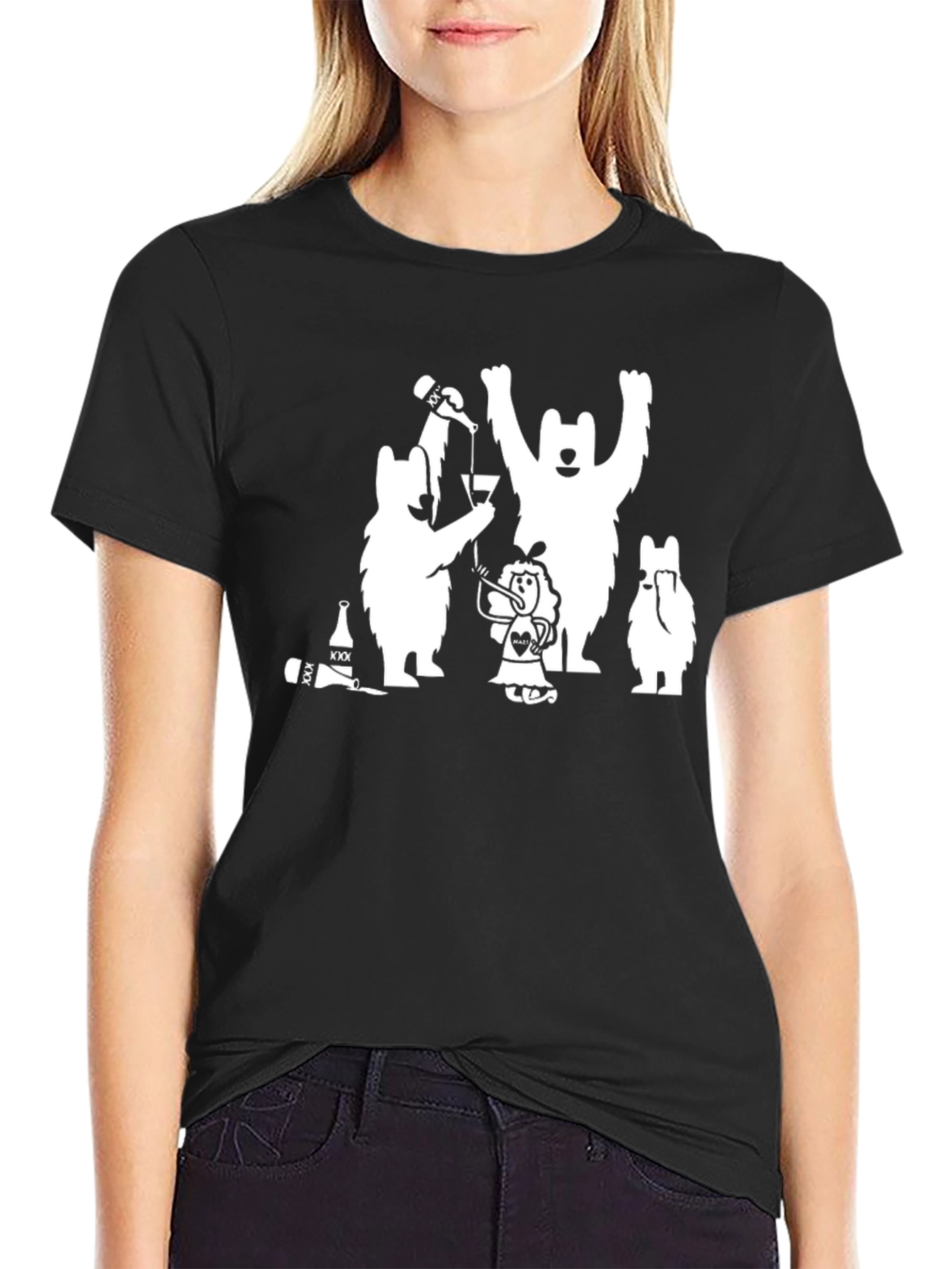 Party Bears Black T-Shirt - Fun Graphic Tee