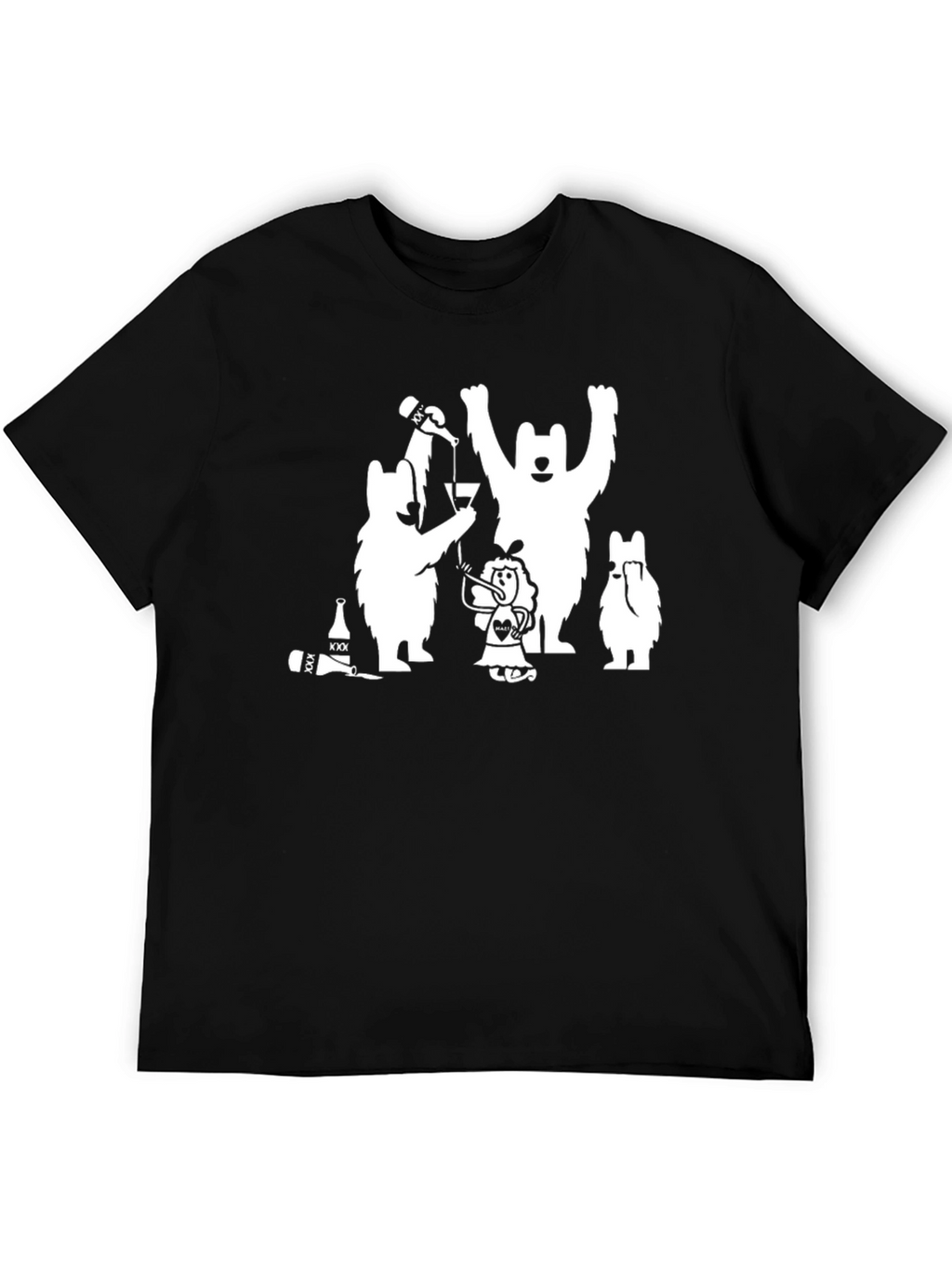 Party Bears Black T-Shirt - Fun Graphic Tee