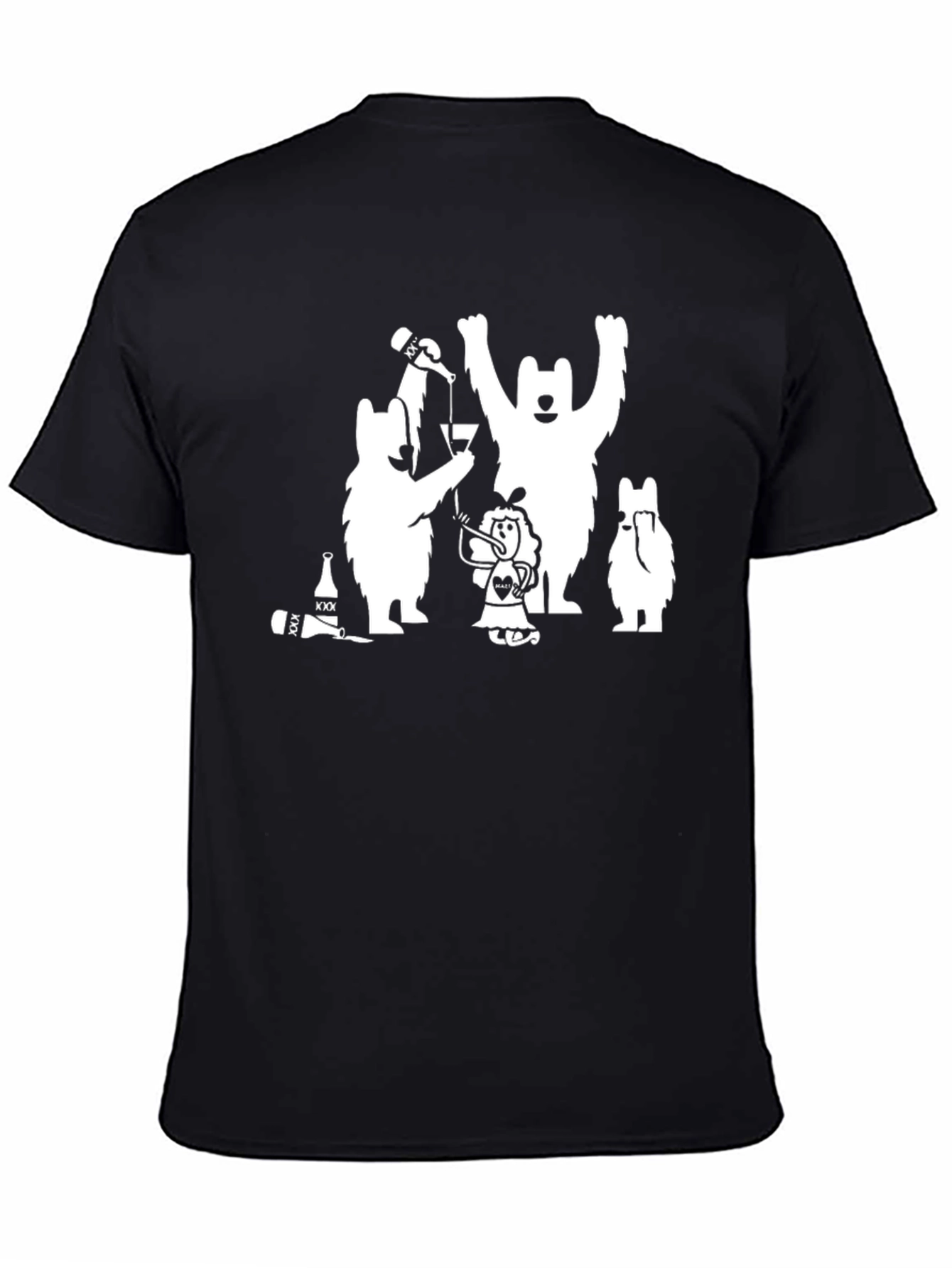 Party Bears Black T-Shirt - Fun Graphic Tee