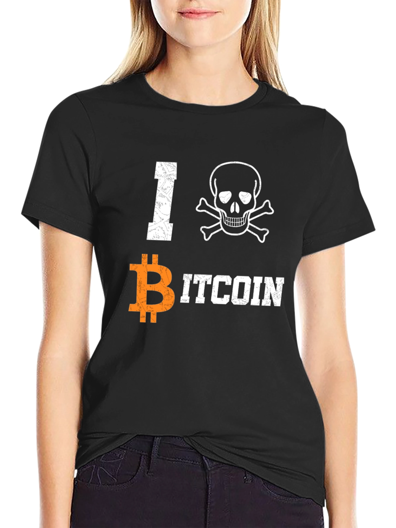 I Skull Bitcoin Graphic Tee - Crypto Enthusiast T-Shirt