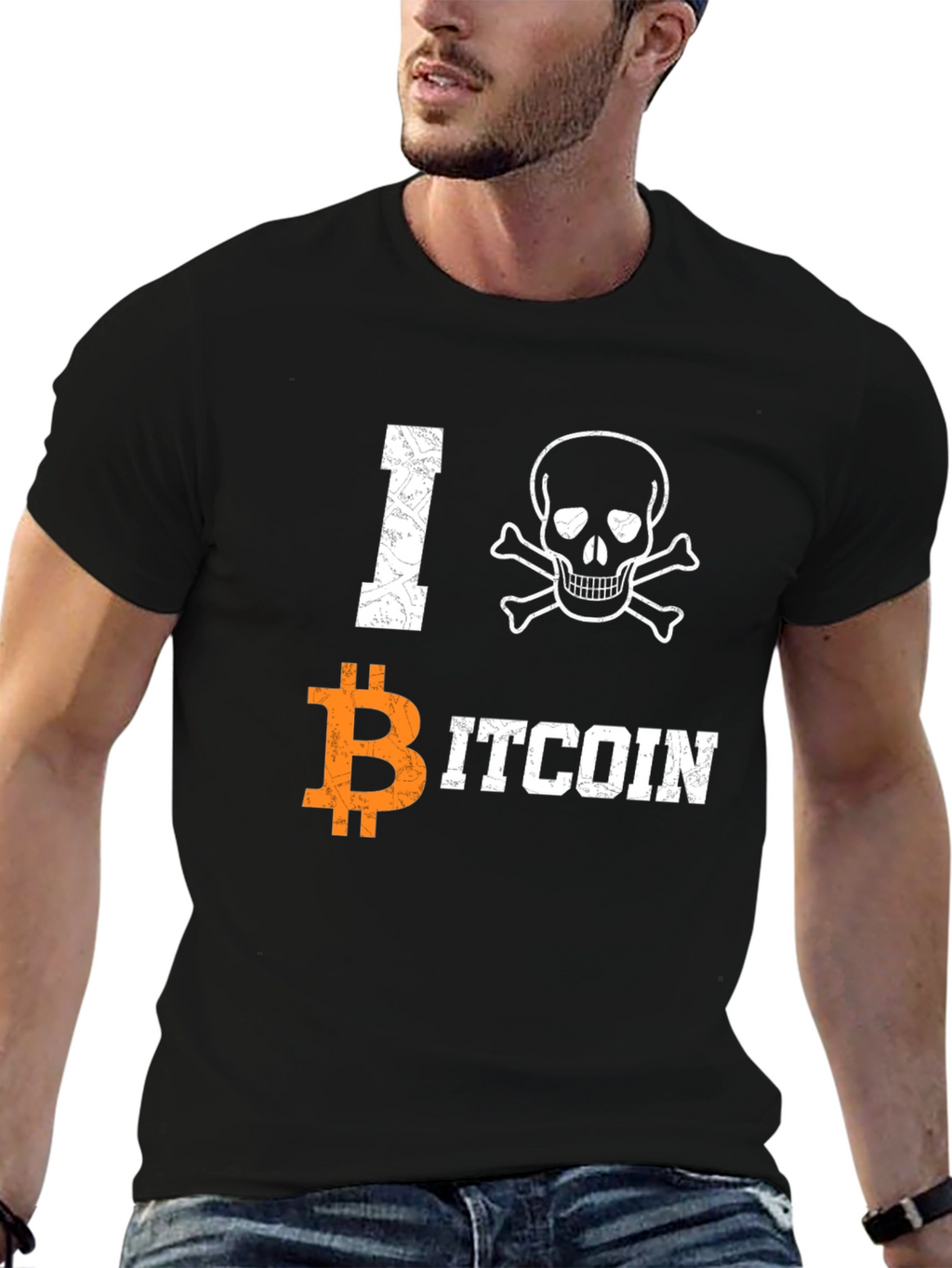 I Skull Bitcoin Graphic Tee - Crypto Enthusiast T-Shirt