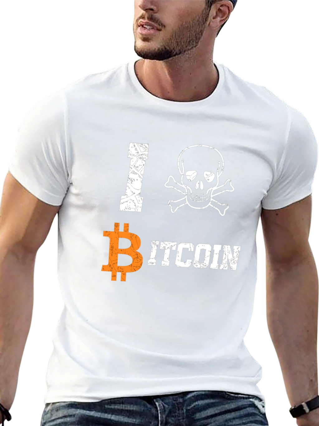 I Skull Bitcoin Graphic Tee - Crypto Enthusiast T-Shirt