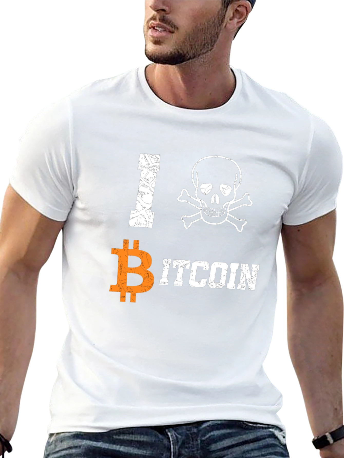 I Skull Bitcoin Graphic Tee - Crypto Enthusiast T-Shirt