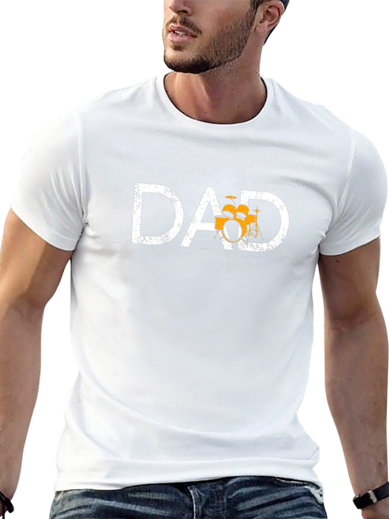 Dad Drum Set Graphic Tee - Musician Father T-Shirt