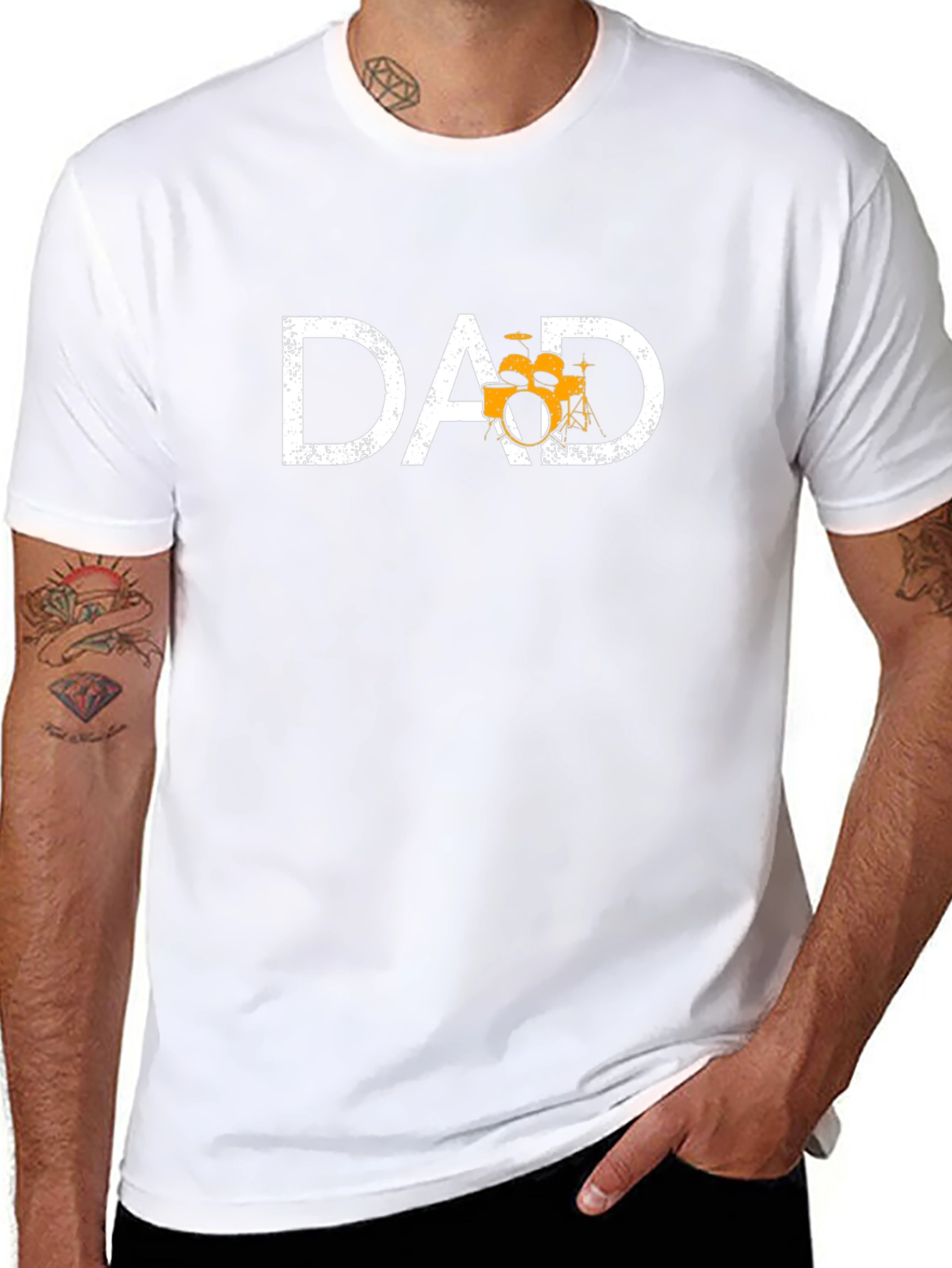 Dad Drum Set Graphic Tee - Musician Father T-Shirt