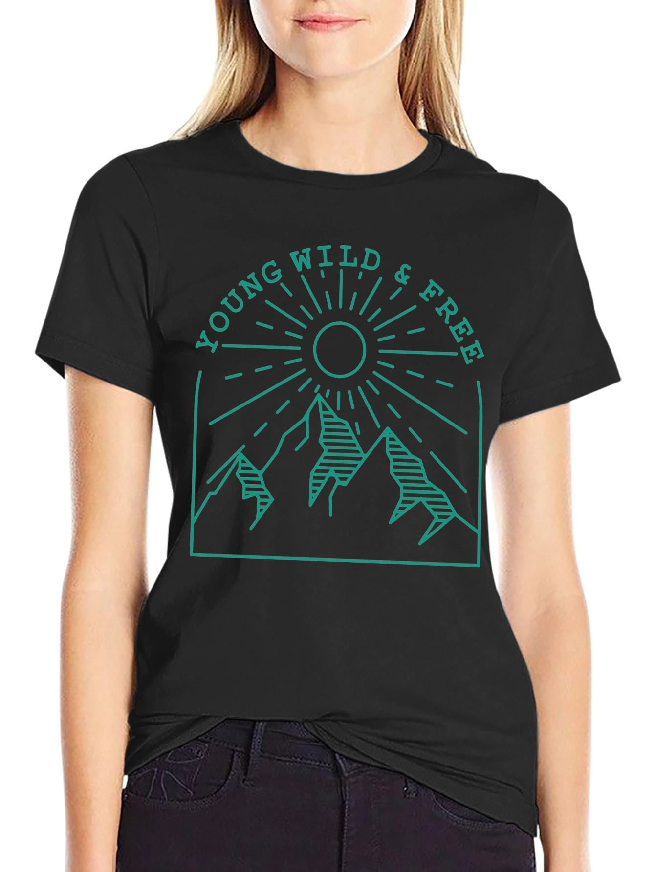 Young Wild & Free Graphic Tee - Black