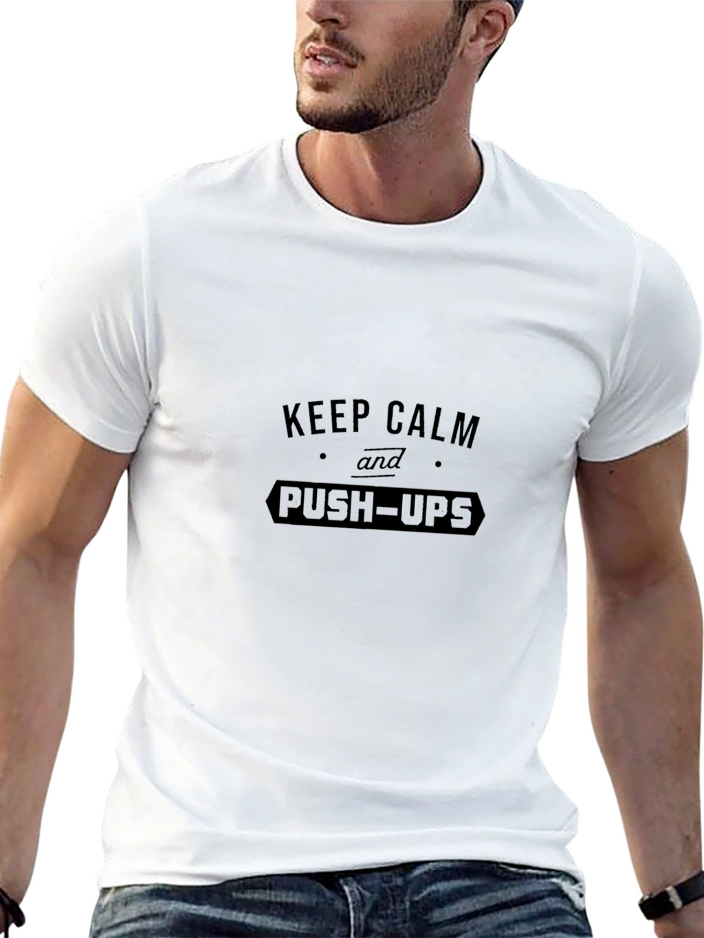 Keep Calm and Push-Ups Black T-Shirt