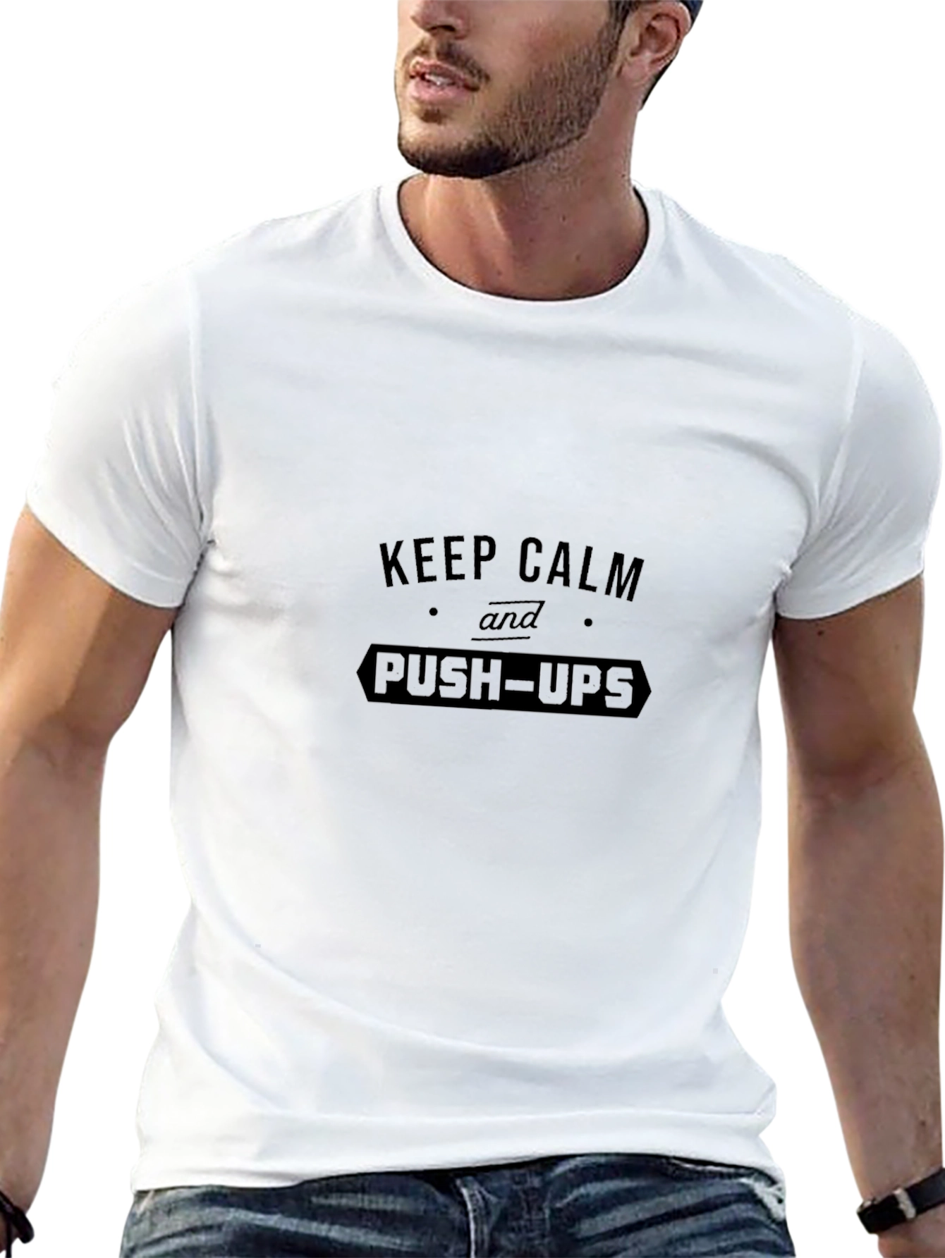 Keep Calm and Push-Ups Black T-Shirt