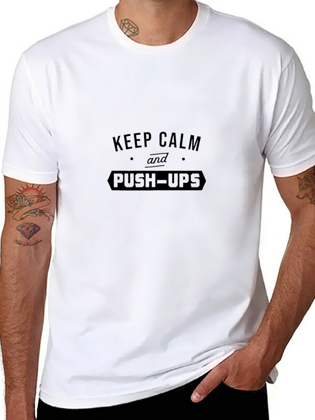 Keep Calm and Push-Ups Black T-Shirt