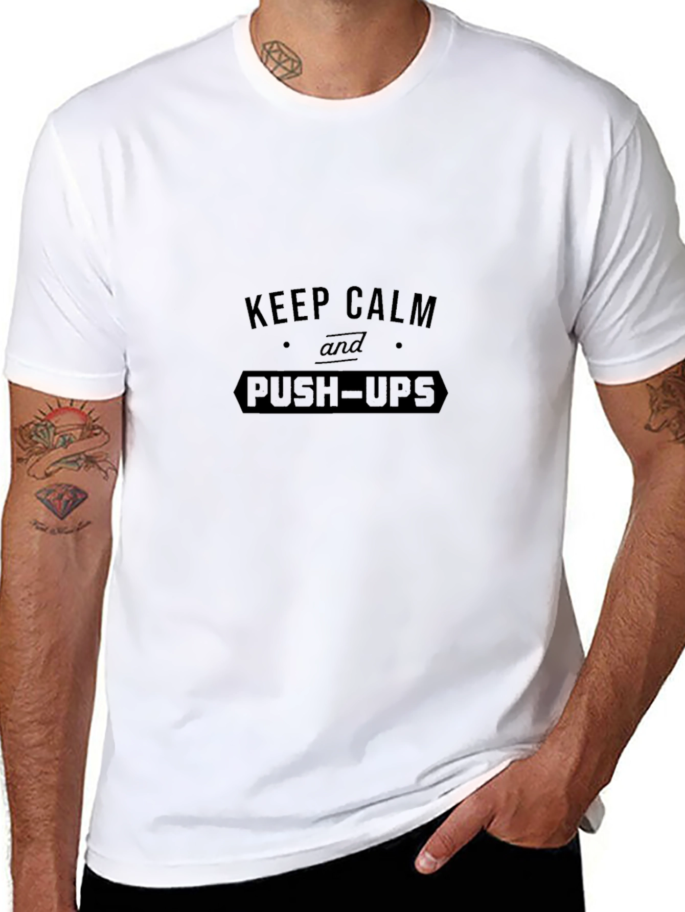 Keep Calm and Push-Ups Black T-Shirt