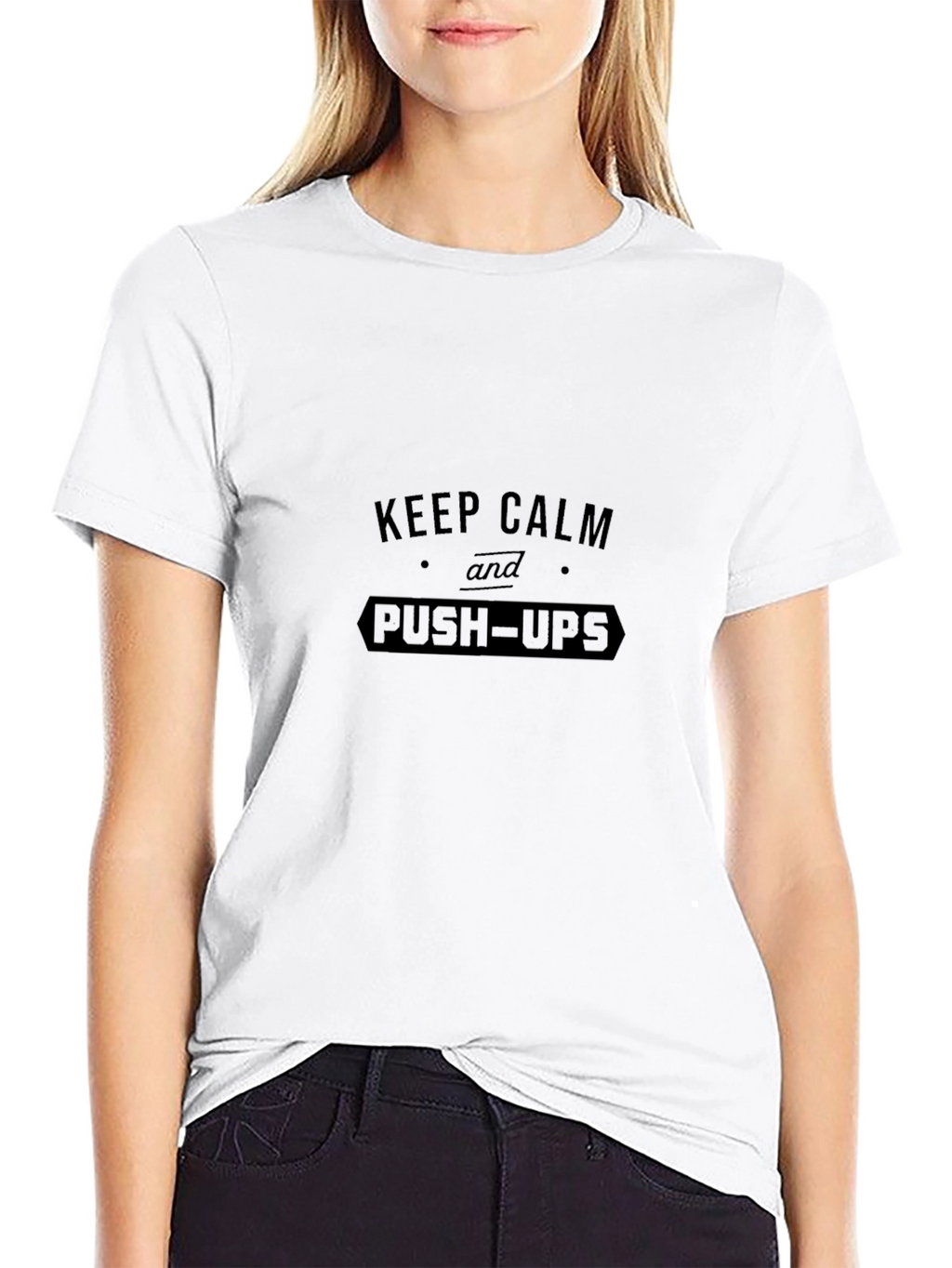 Keep Calm and Push-Ups Black T-Shirt