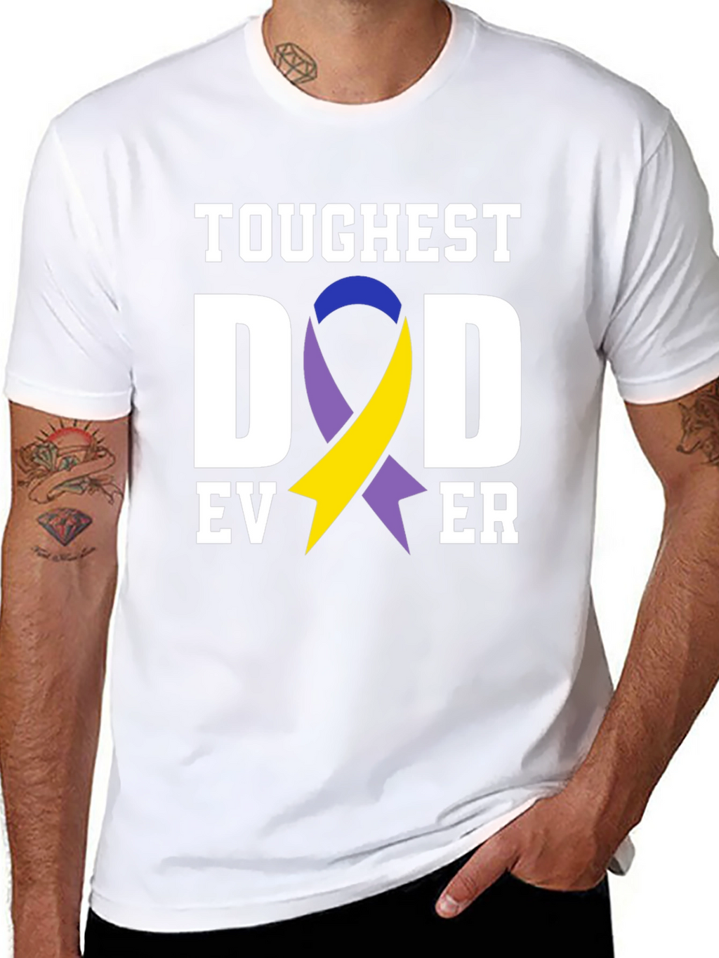 Toughest Dad Ever T-Shirt Down Syndrome Awareness