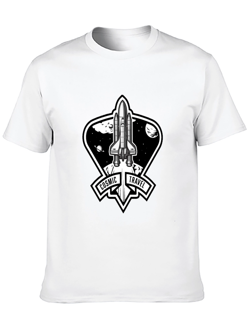 Cosmic Travel Space Shuttle Graphic T-Shirt