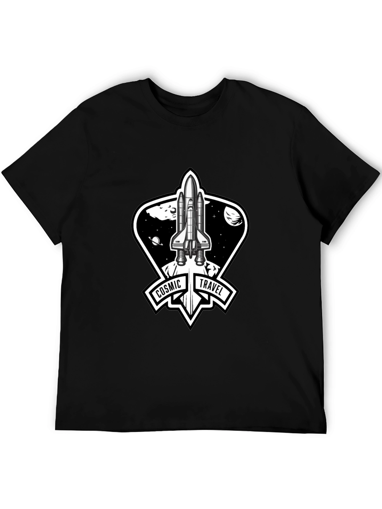 Cosmic Travel Space Shuttle Graphic T-Shirt