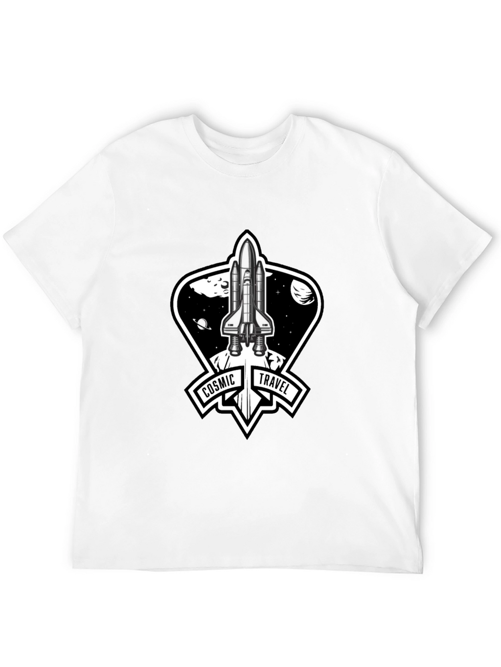 Cosmic Travel Space Shuttle Graphic T-Shirt