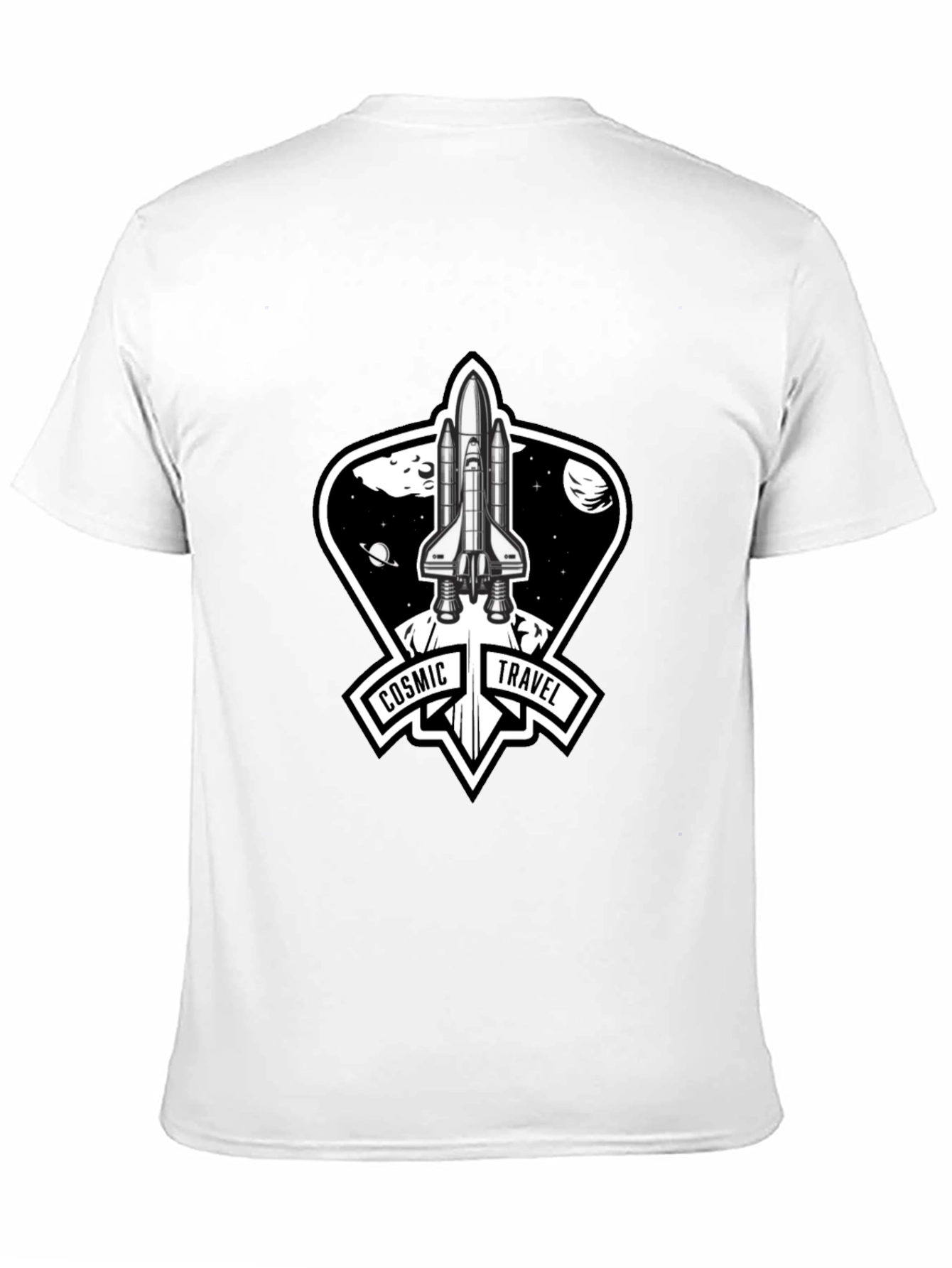 Cosmic Travel Space Shuttle Graphic T-Shirt