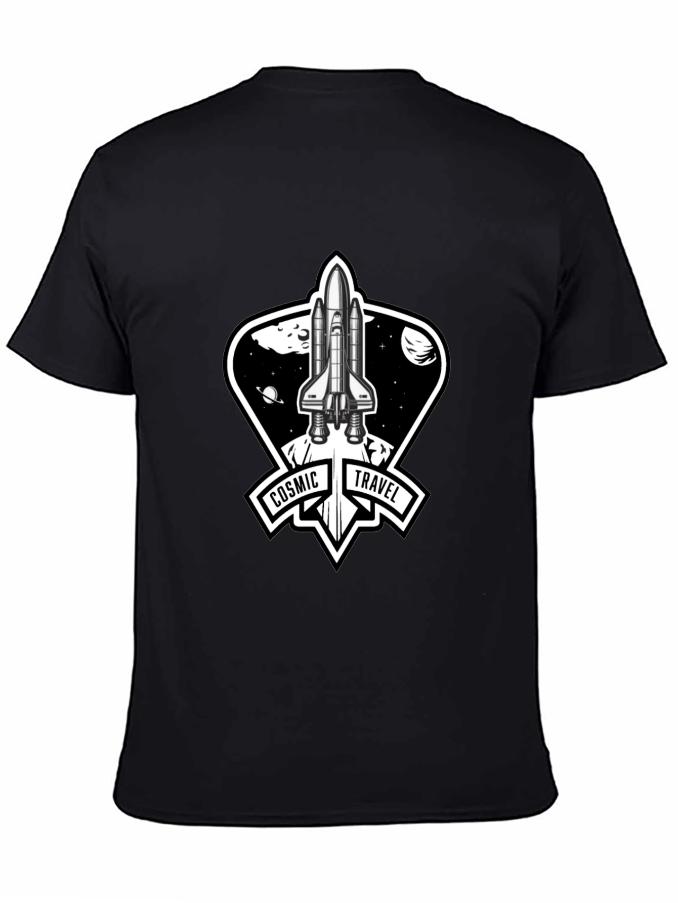 Cosmic Travel Space Shuttle Graphic T-Shirt