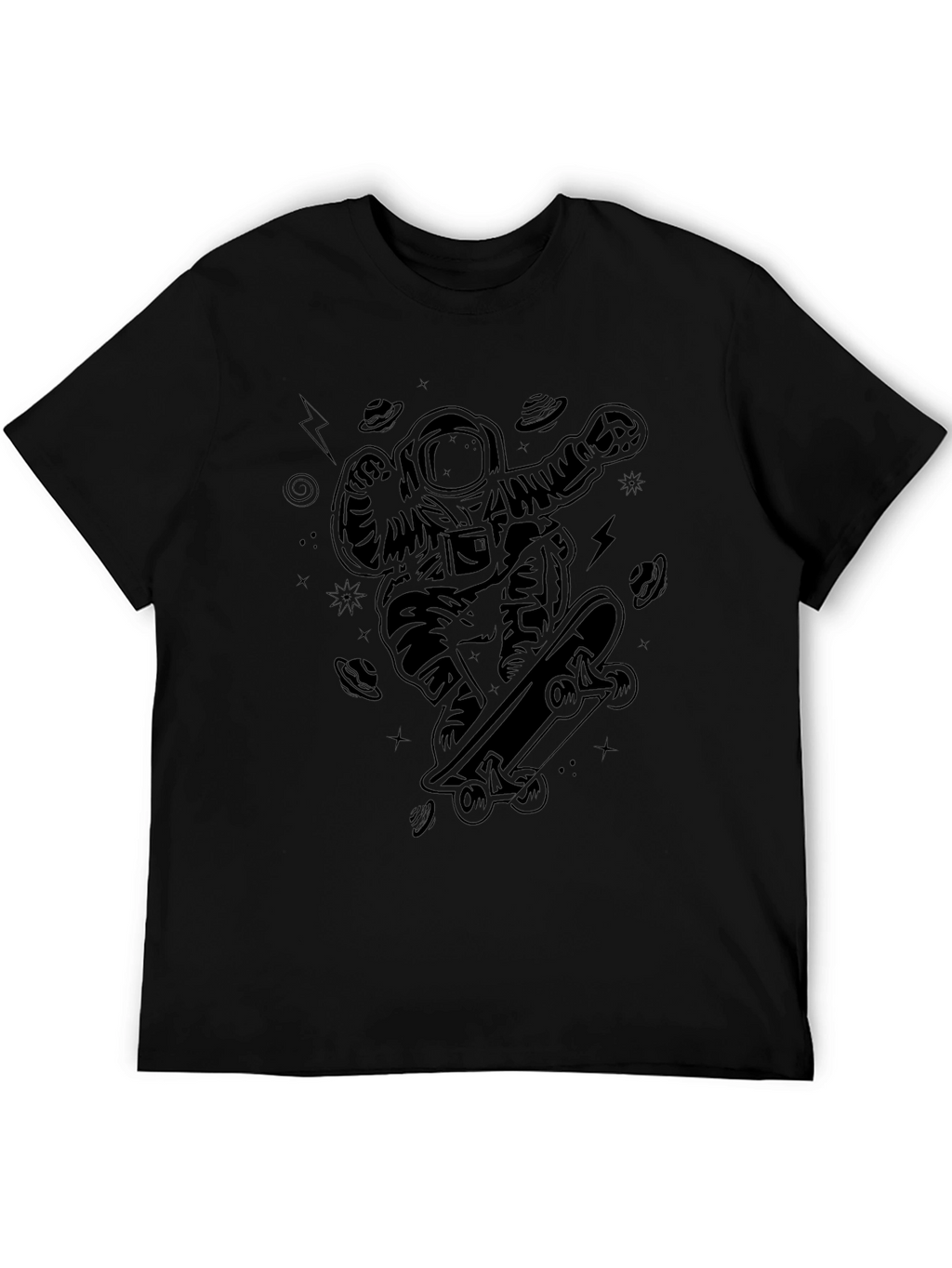 Skateboarding Astronaut Black T-Shirt