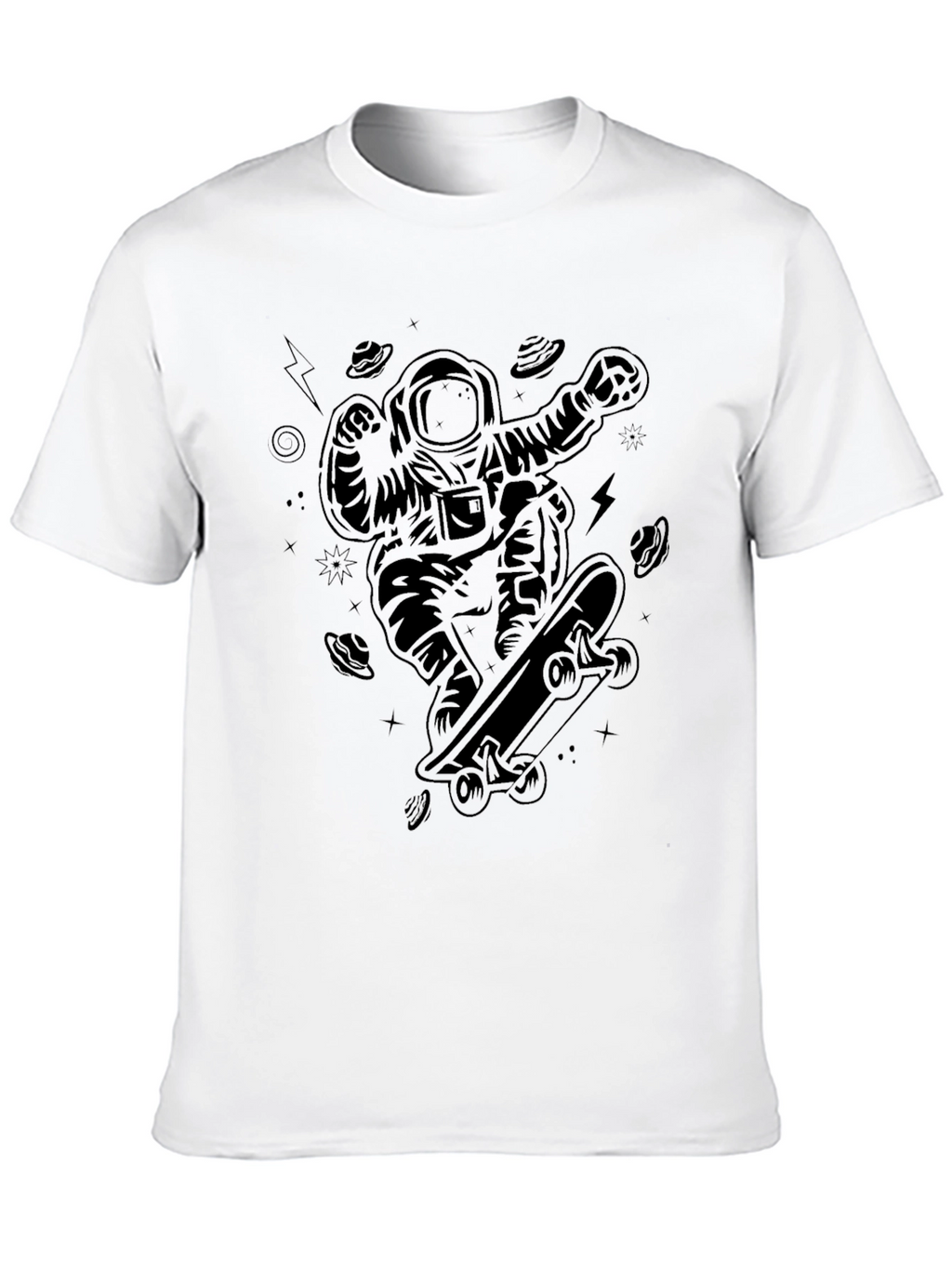 Skateboarding Astronaut Black T-Shirt