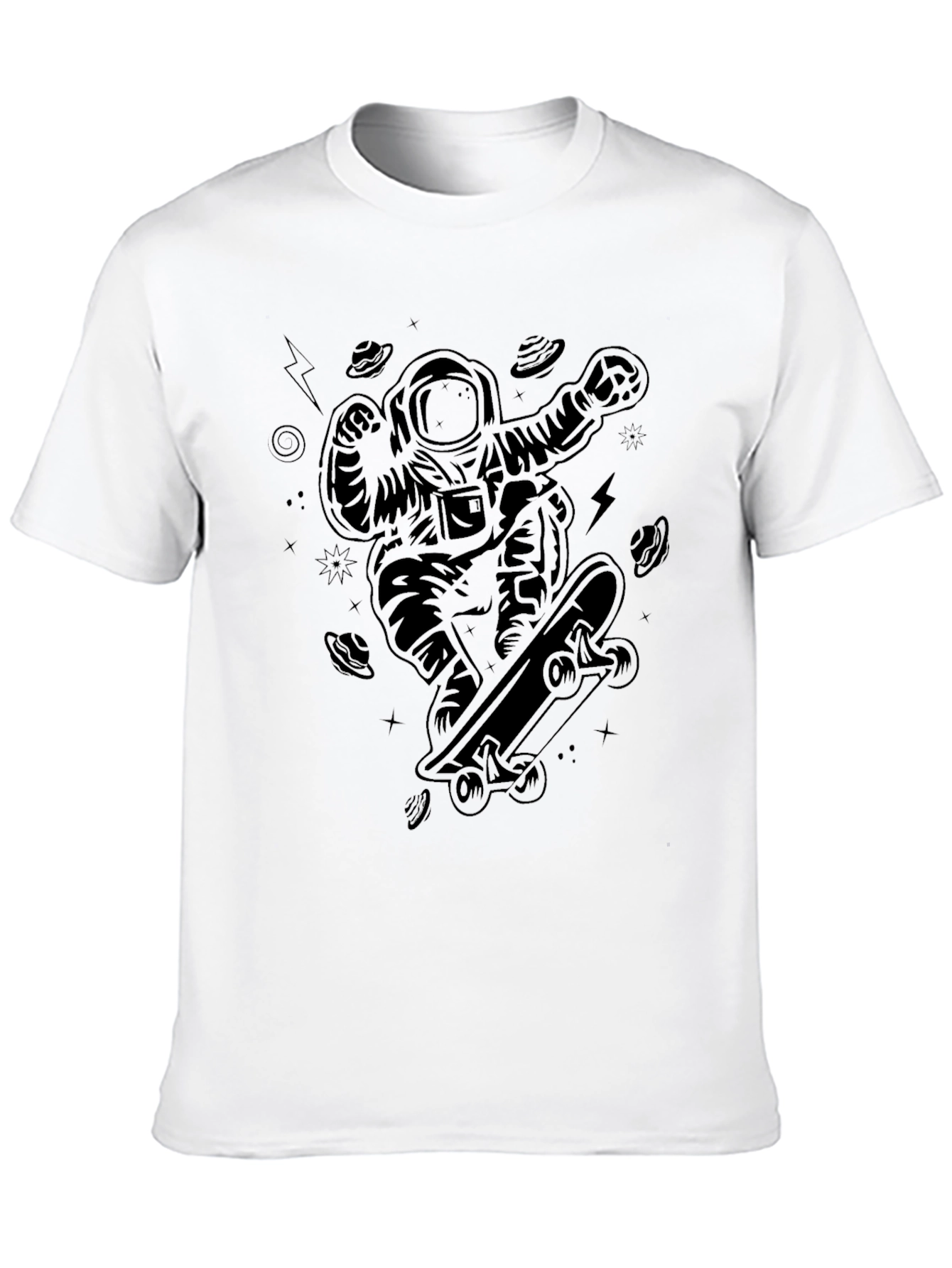 Skateboarding Astronaut Black T-Shirt