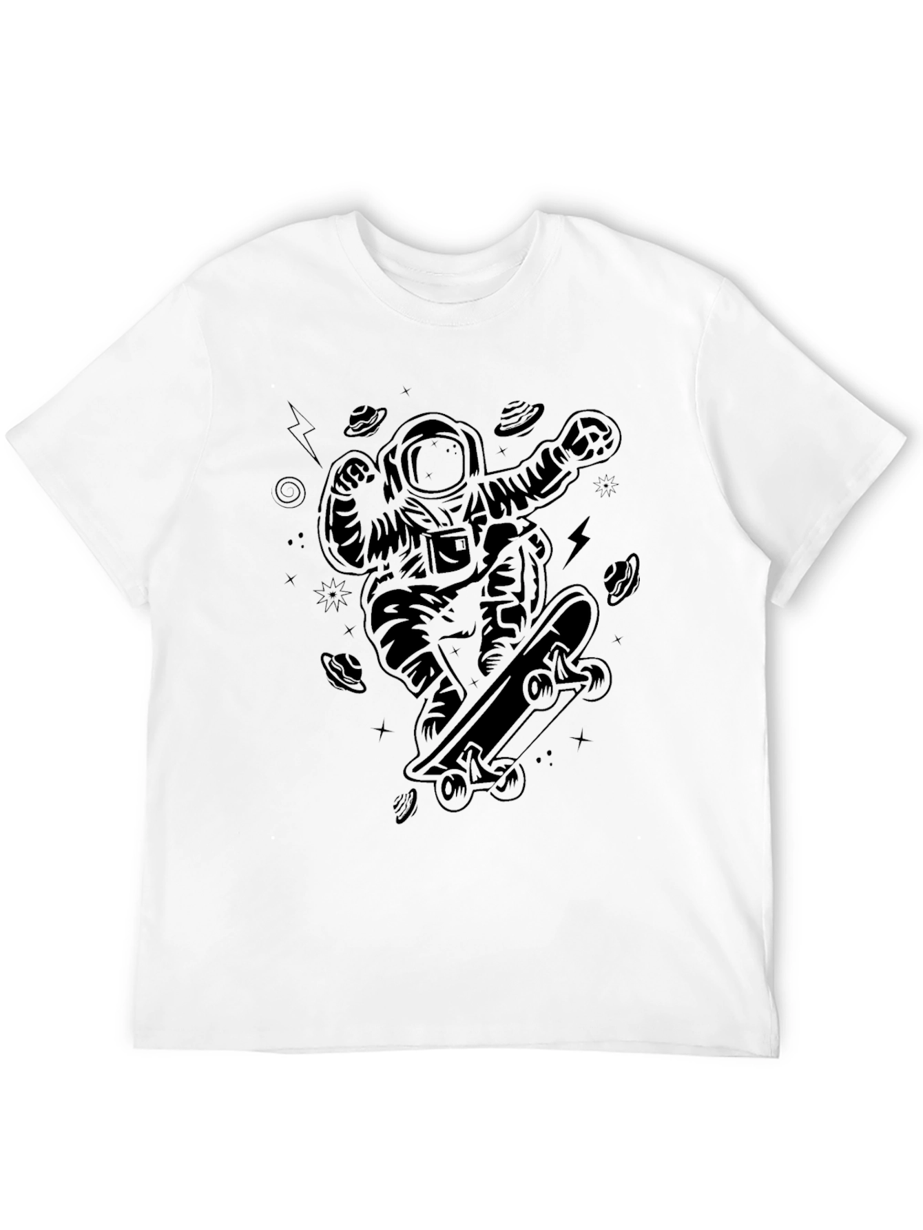 Skateboarding Astronaut Black T-Shirt