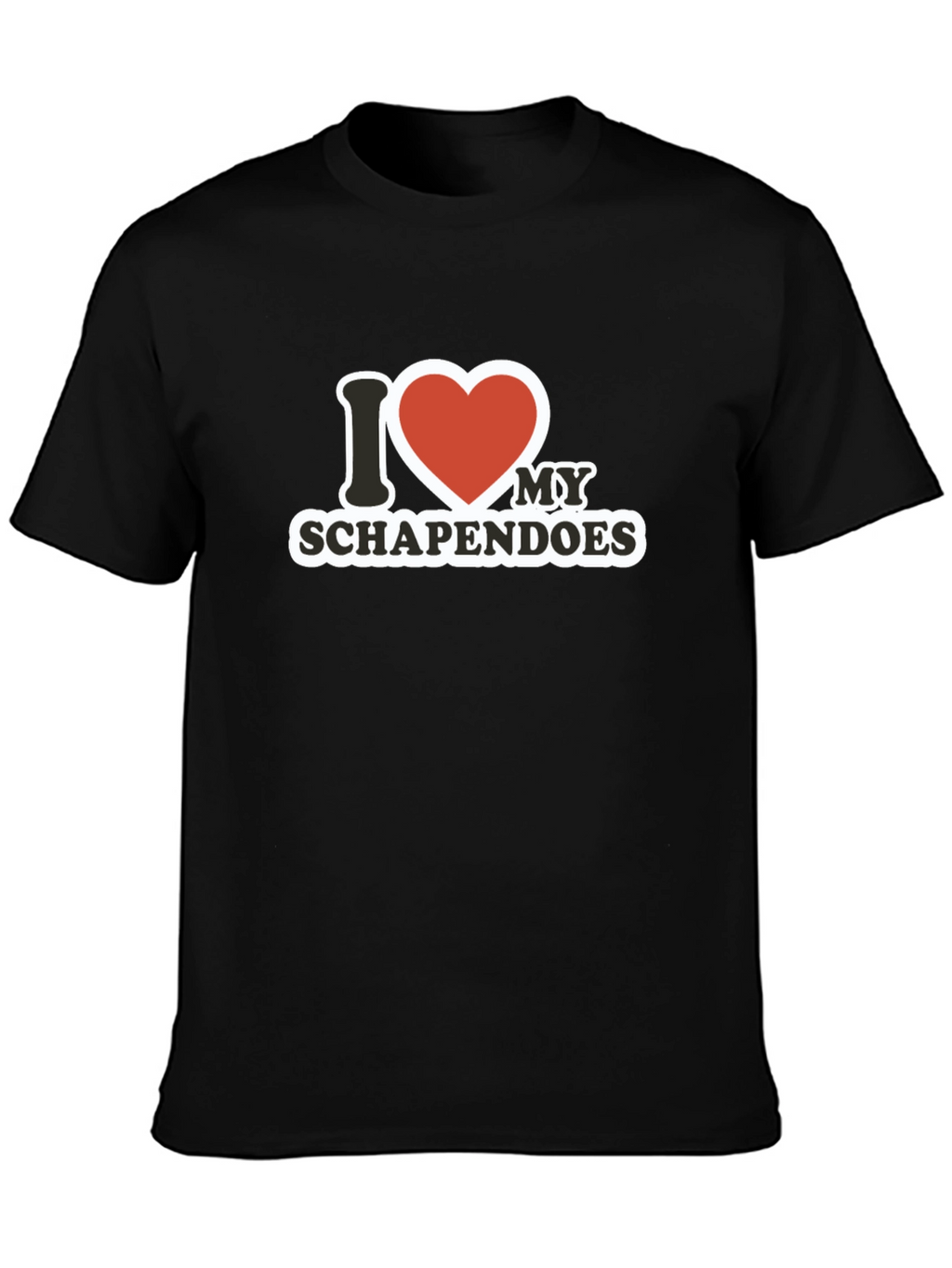 I Love My Schapendoes Black T-Shirt