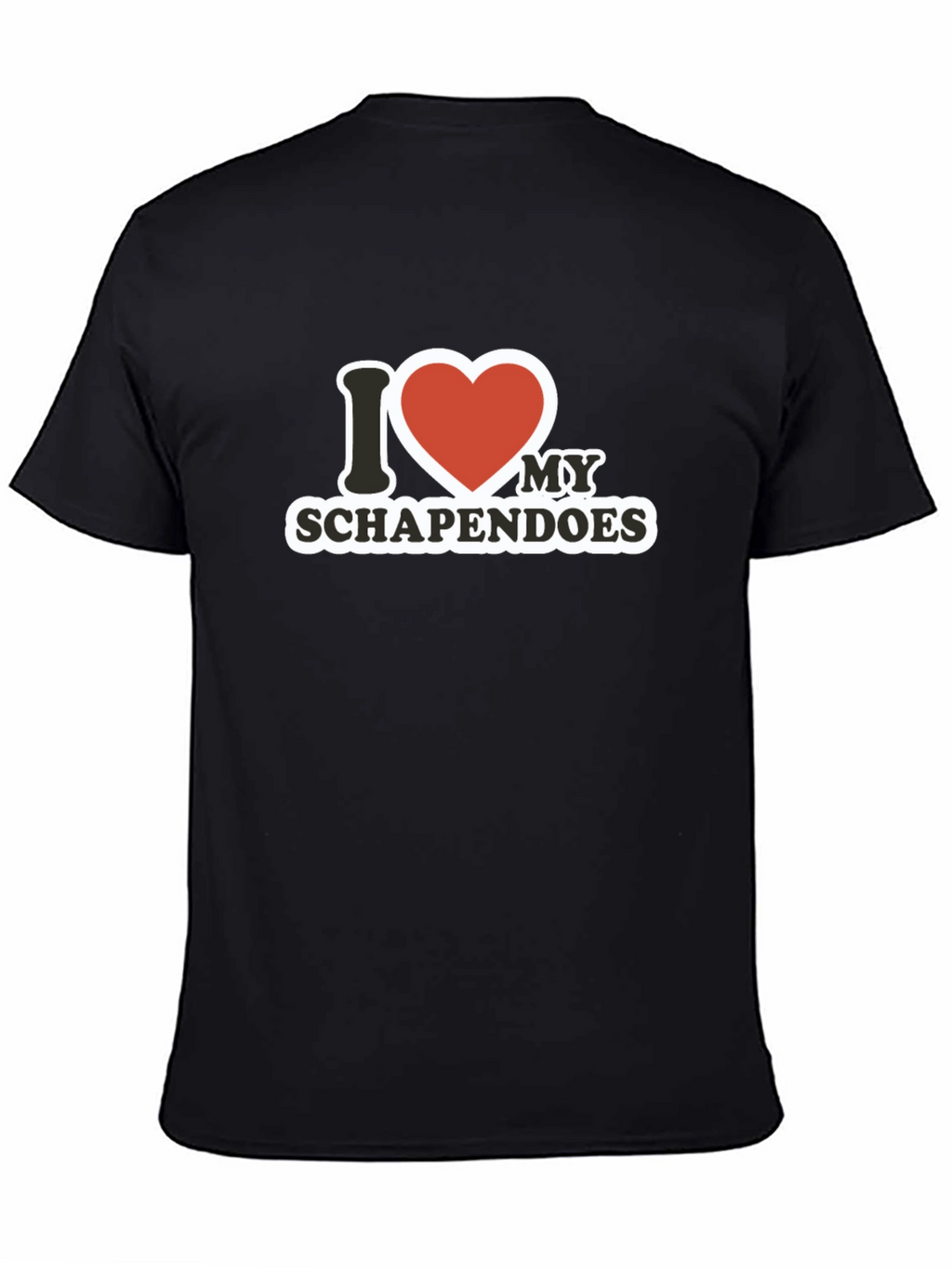 I Love My Schapendoes Black T-Shirt