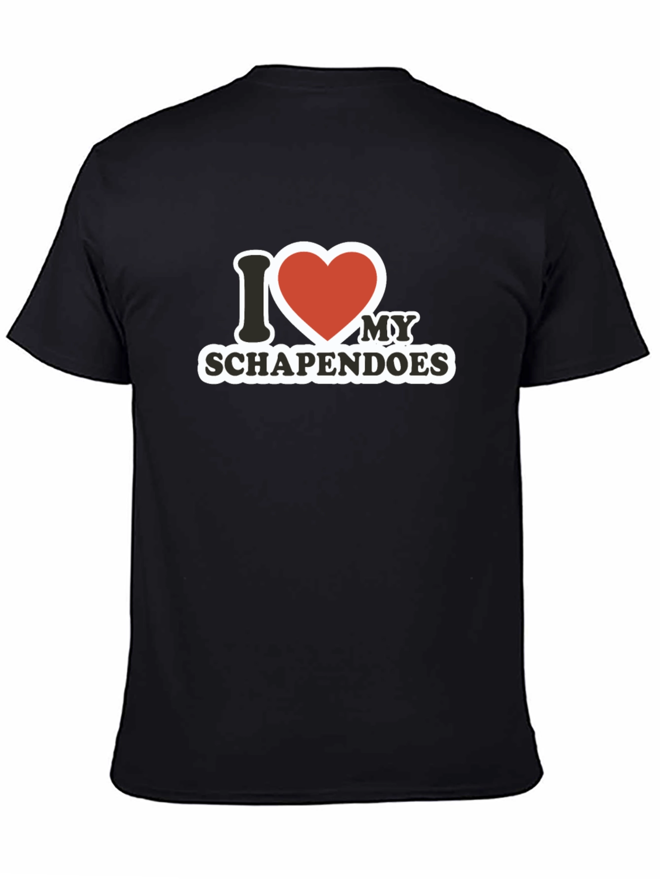 I Love My Schapendoes Black T-Shirt