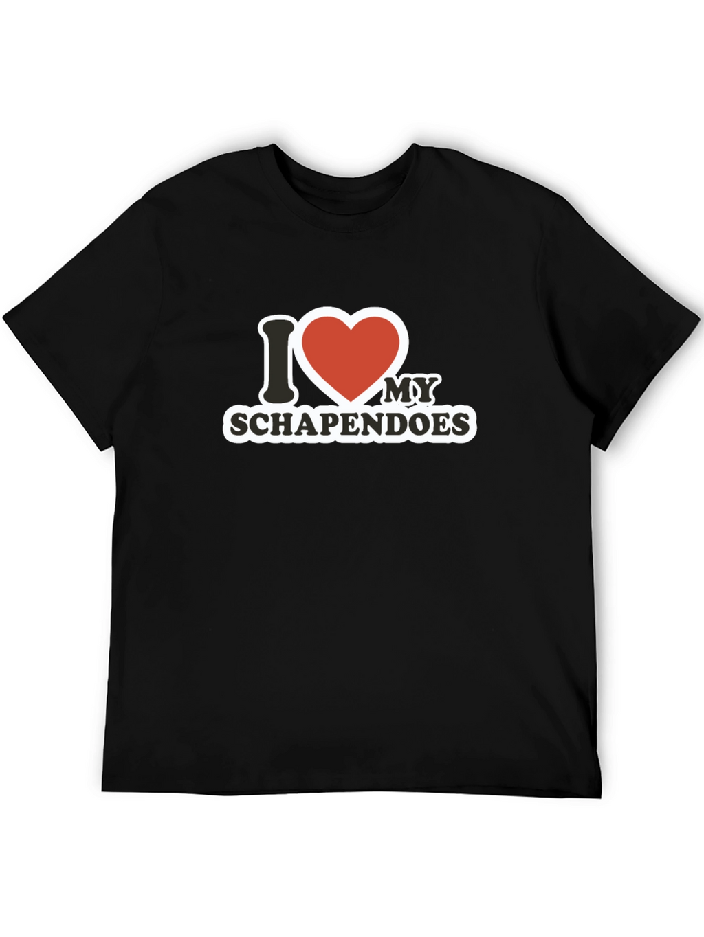 I Love My Schapendoes Black T-Shirt