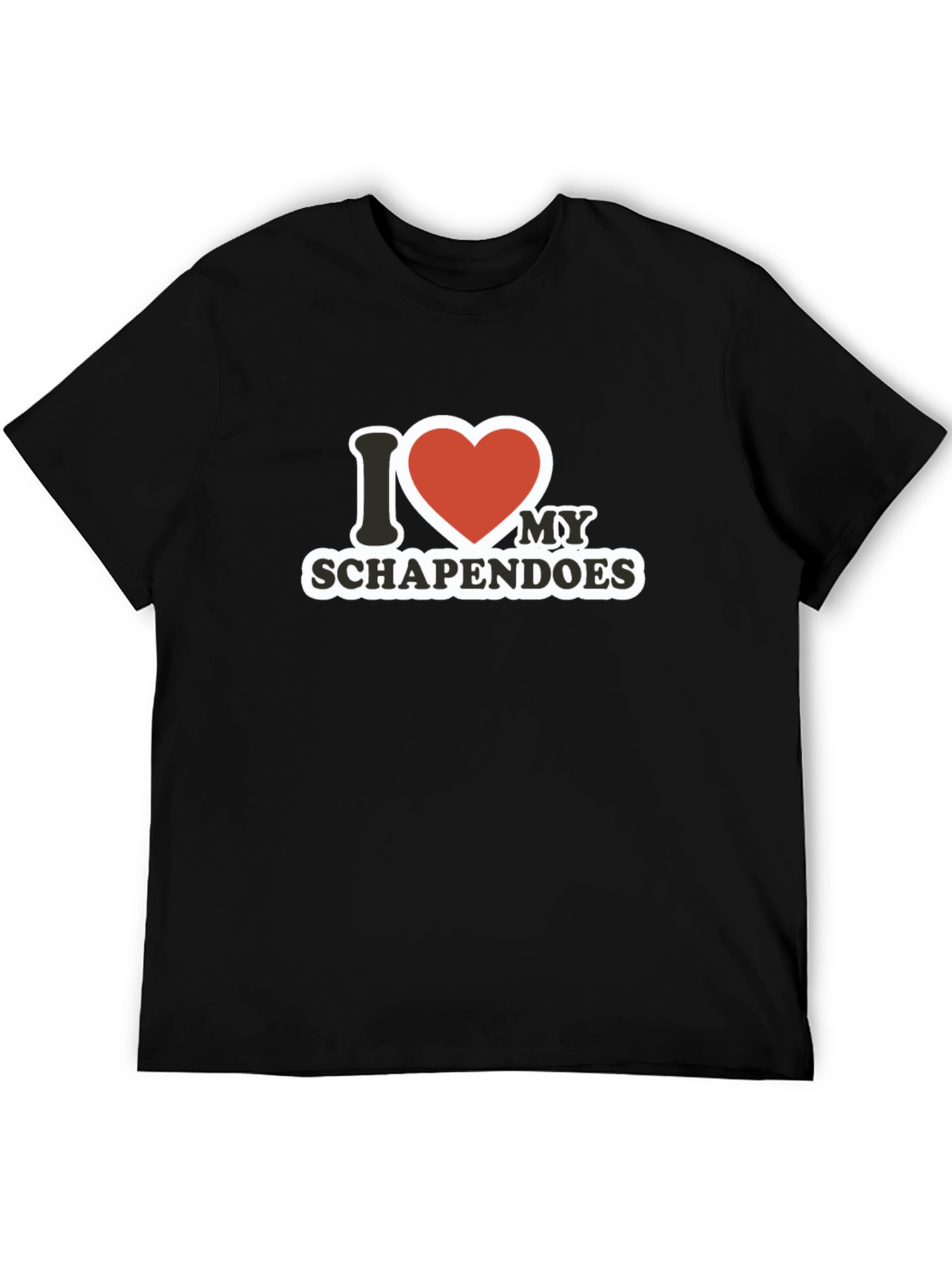 I Love My Schapendoes Black T-Shirt