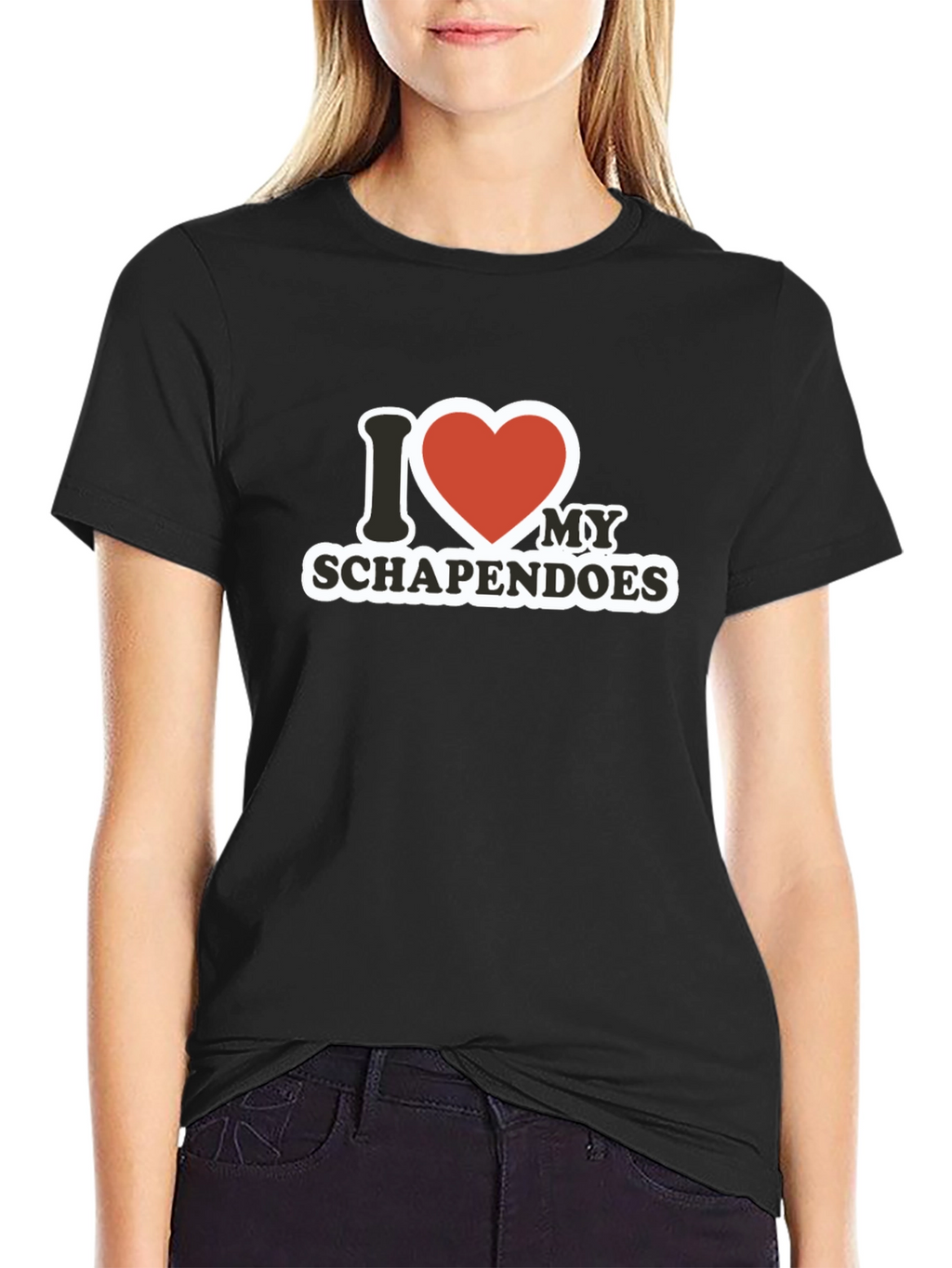 I Love My Schapendoes Black T-Shirt