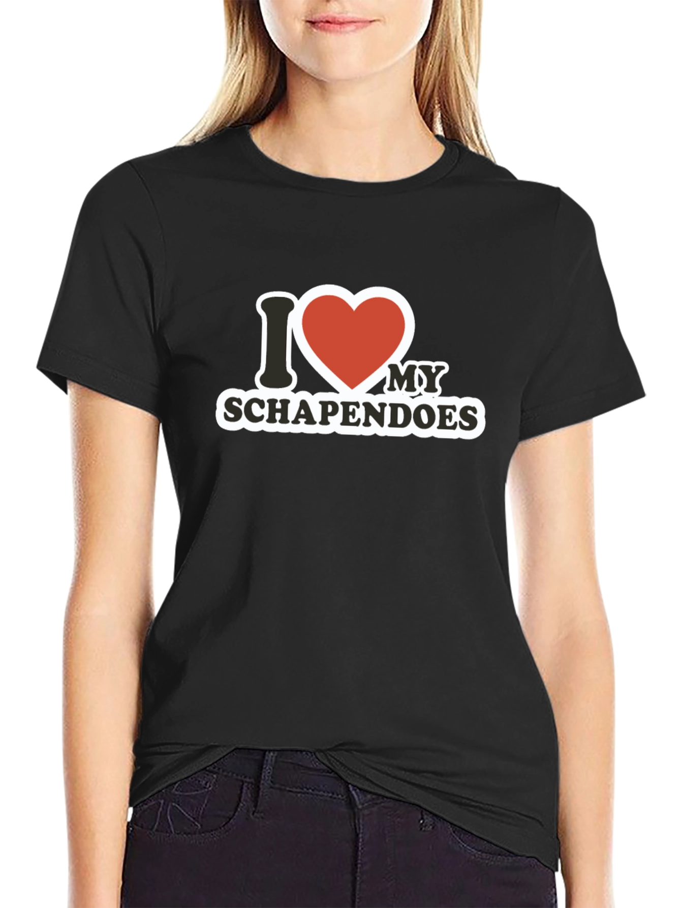 I Love My Schapendoes Black T-Shirt