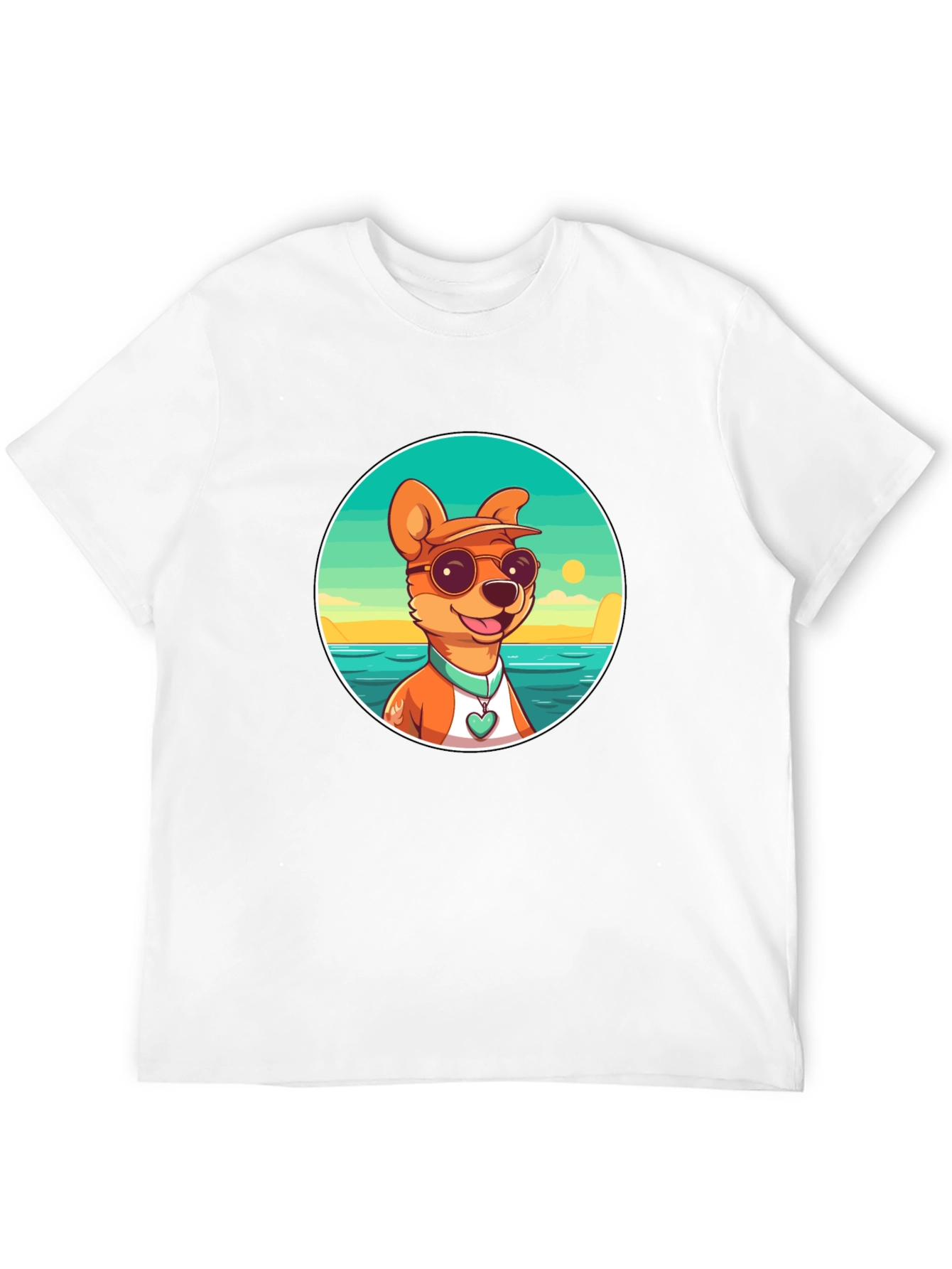 Cool Dog Cartoon Graphic Tee - Summer Vibes