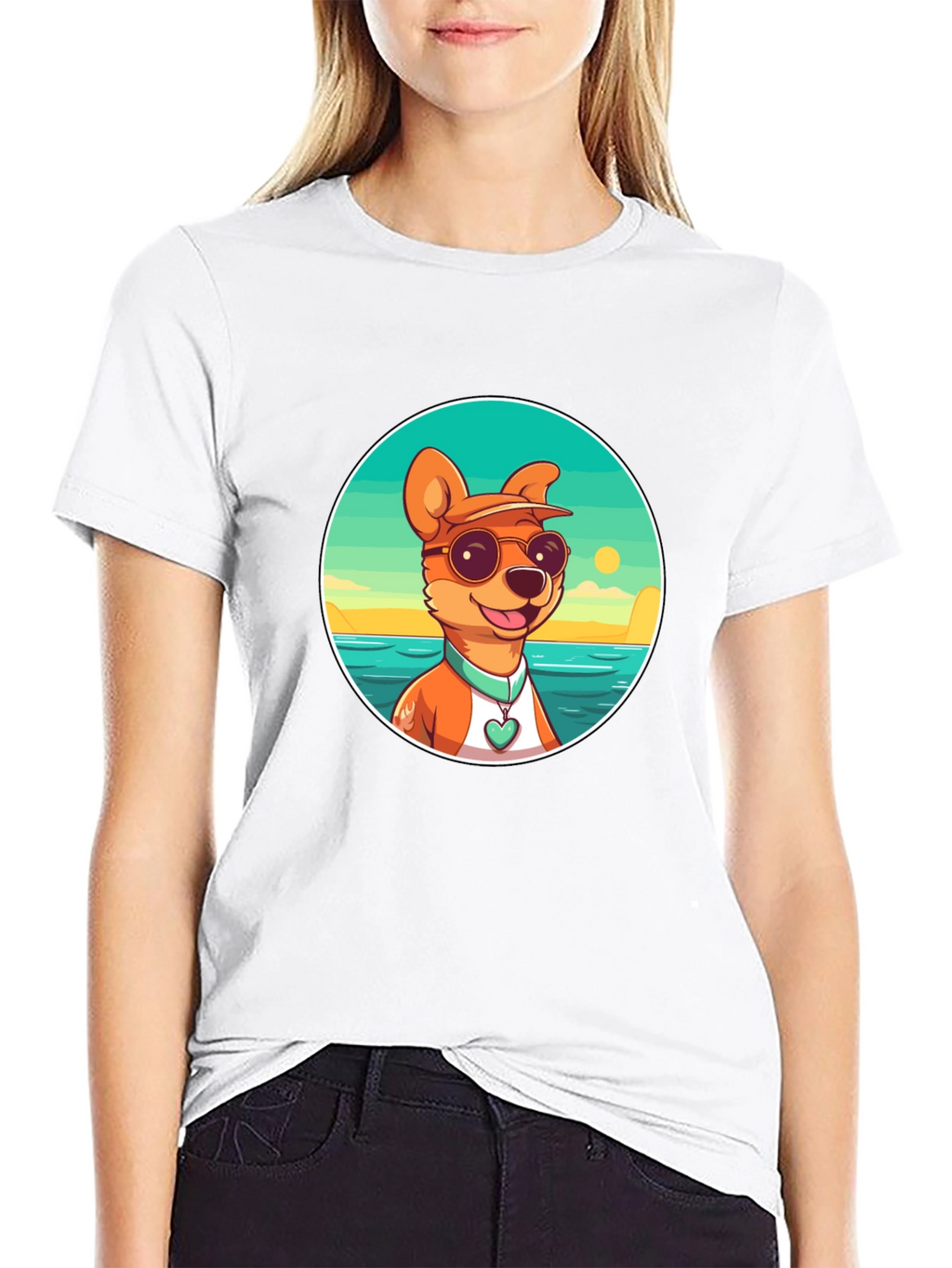 Cool Dog Cartoon Graphic Tee - Summer Vibes