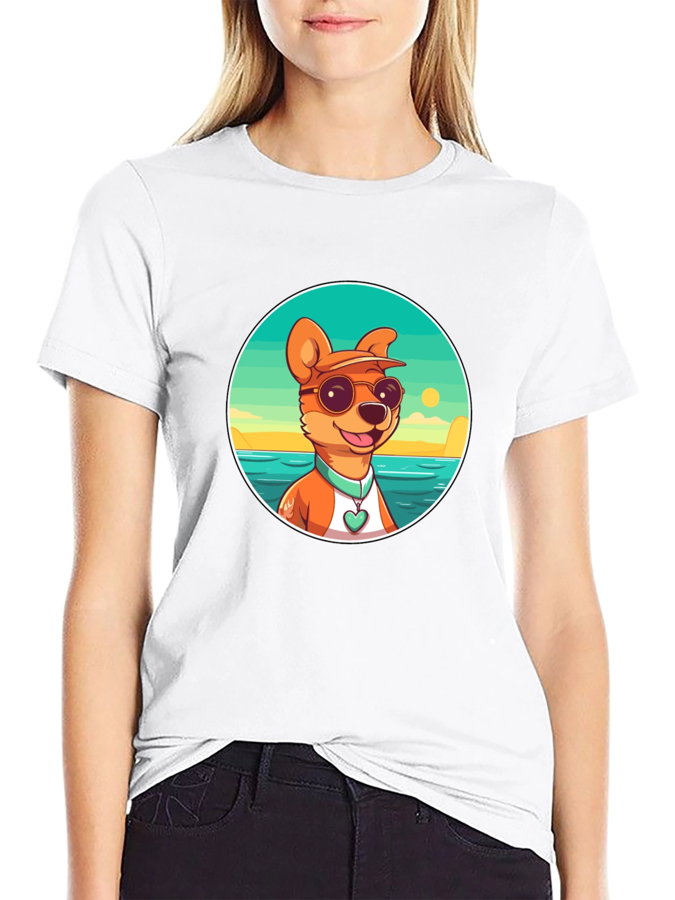 Cool Dog Cartoon Graphic Tee - Summer Vibes