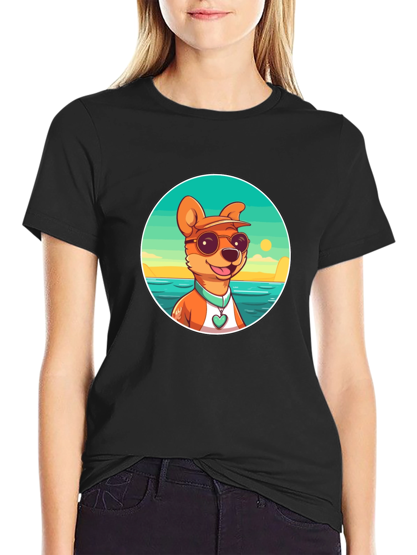Cool Dog Cartoon Graphic Tee - Summer Vibes