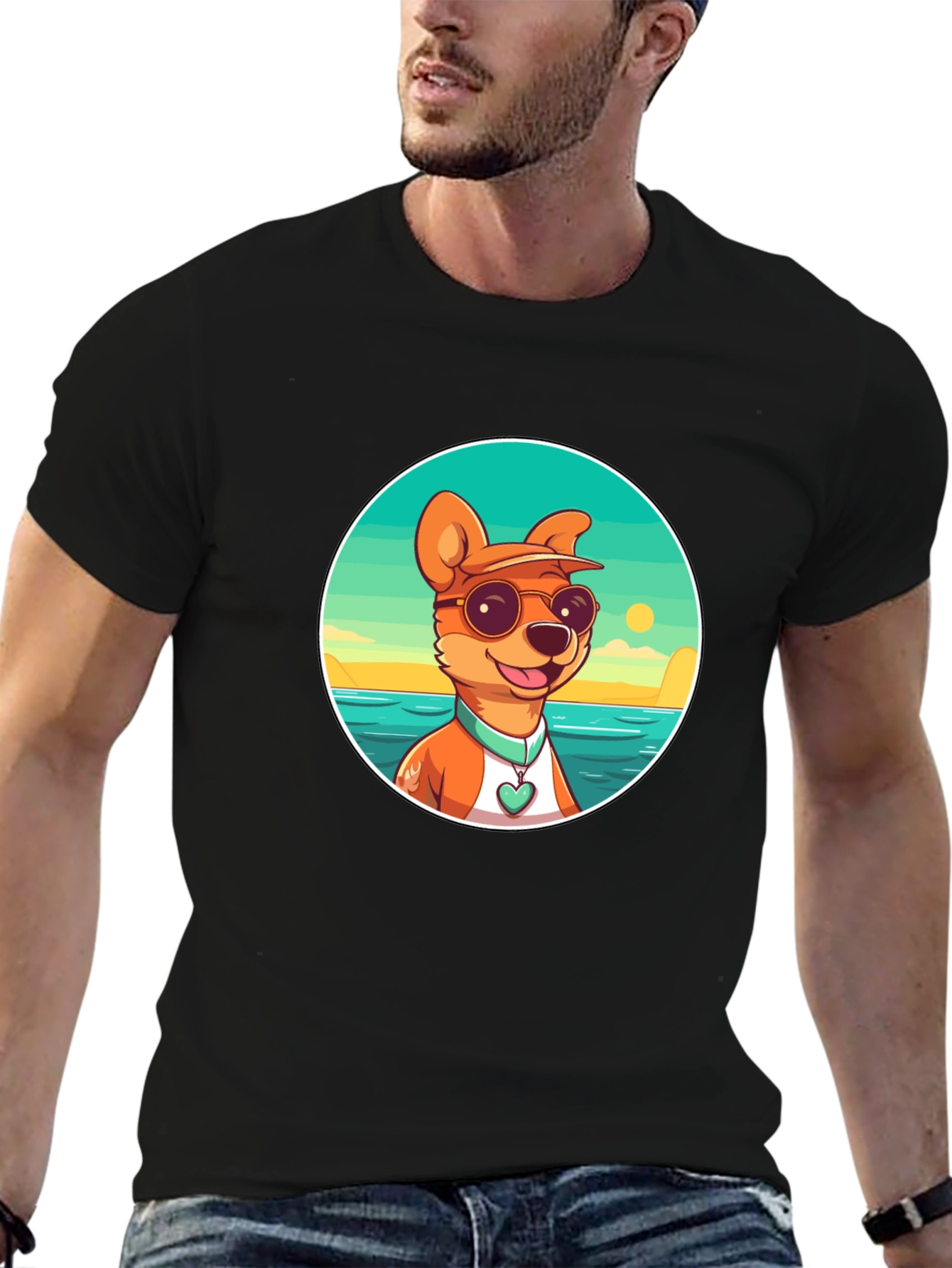 Cool Dog Cartoon Graphic Tee - Summer Vibes