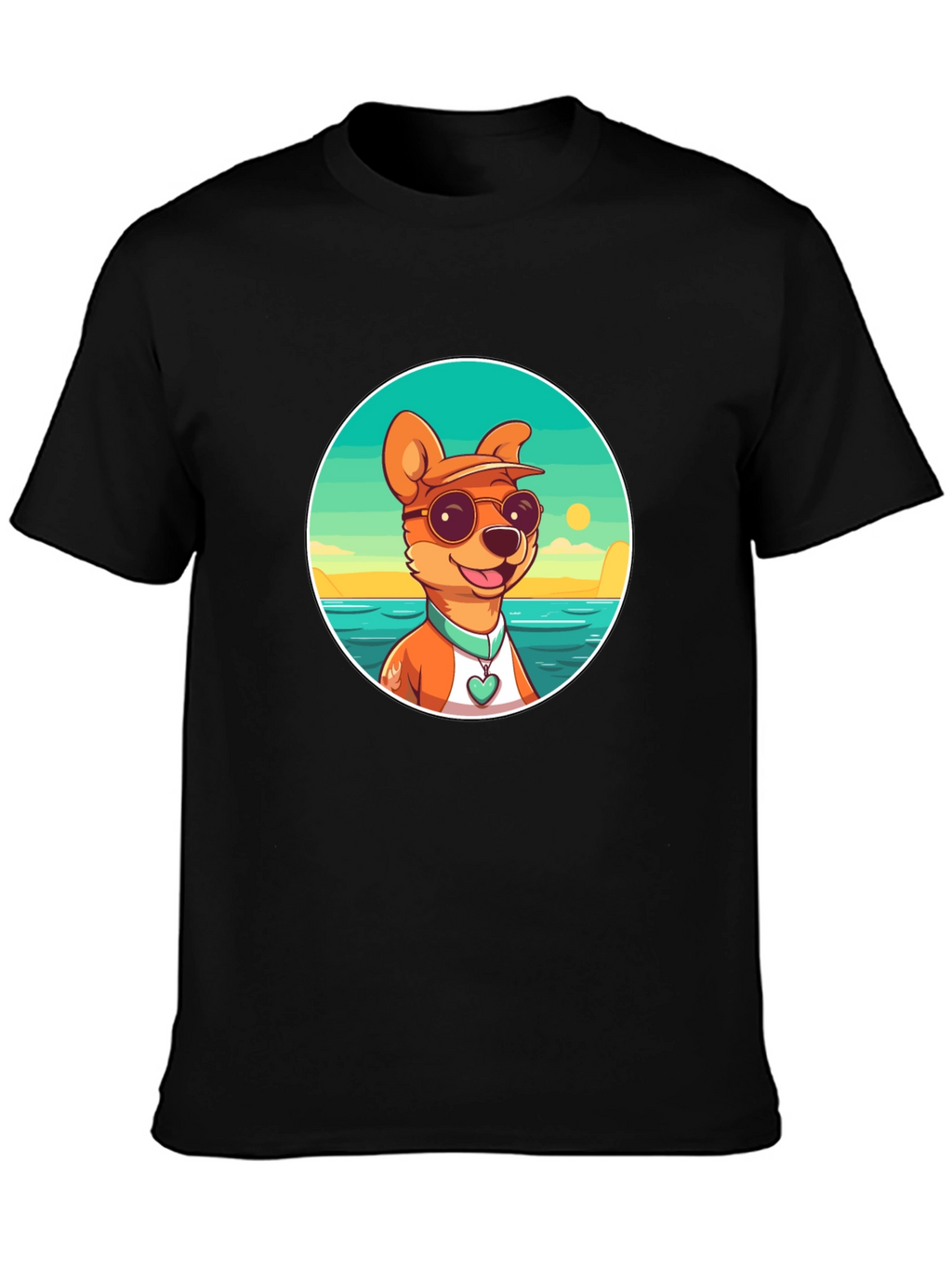 Cool Dog Cartoon Graphic Tee - Summer Vibes