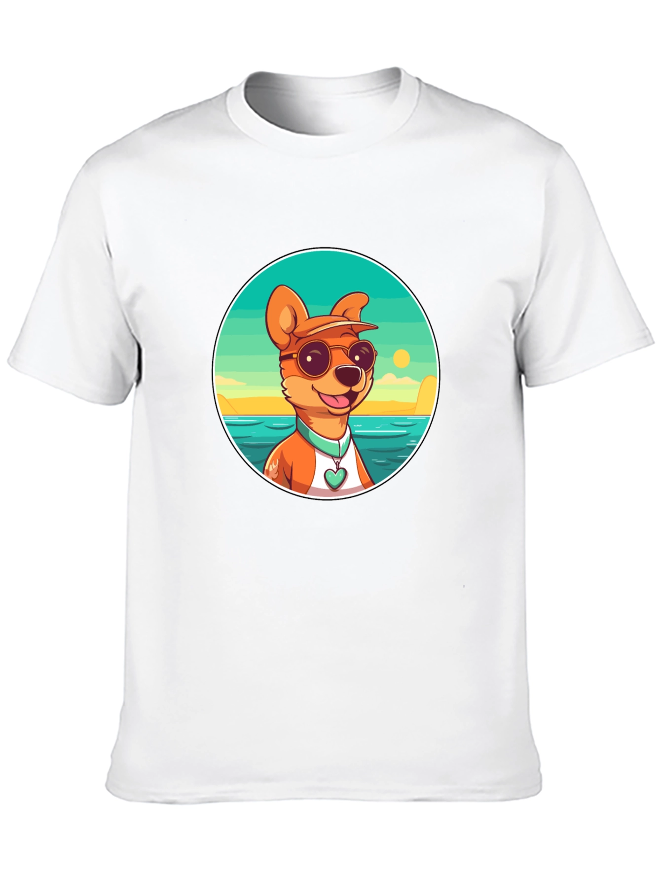 Cool Dog Cartoon Graphic Tee - Summer Vibes