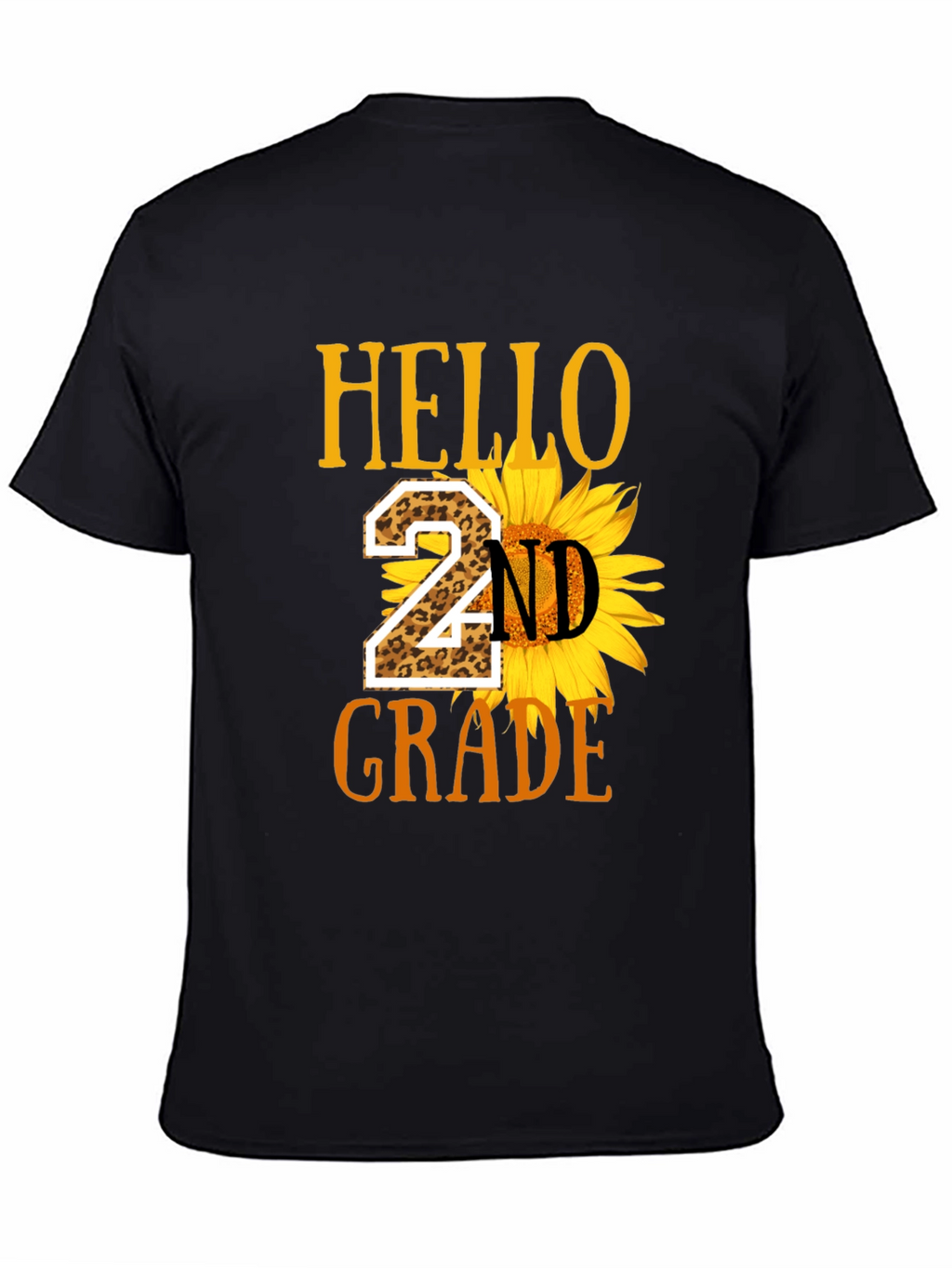 Hello 2nd Grade Leopard Sunflower T-Shirt