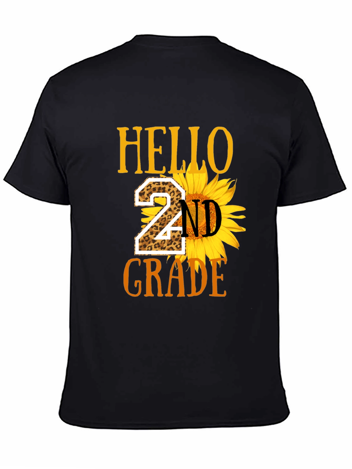 Hello 2nd Grade Leopard Sunflower T-Shirt