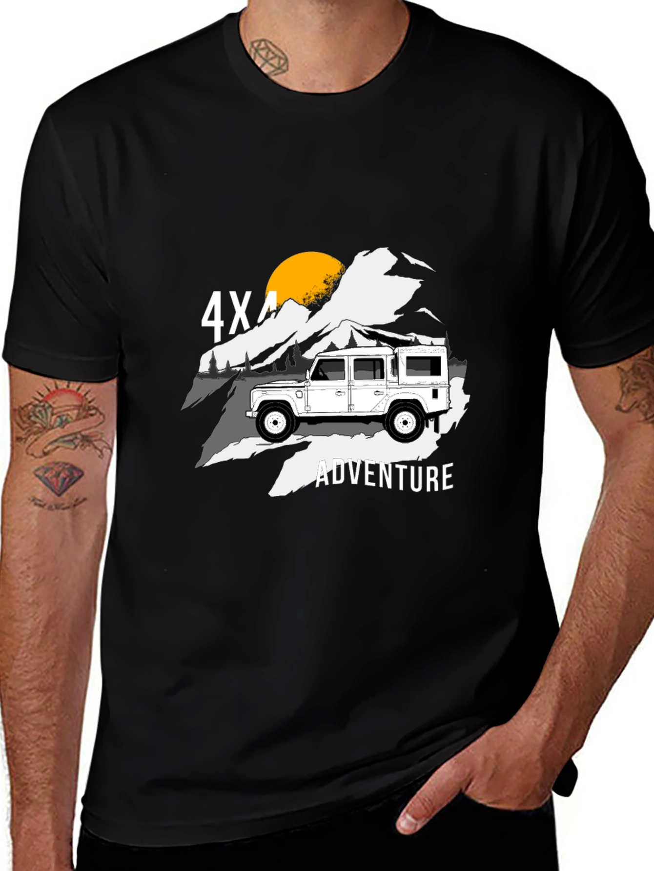 4X4 Adventure Black Graphic T-Shirt