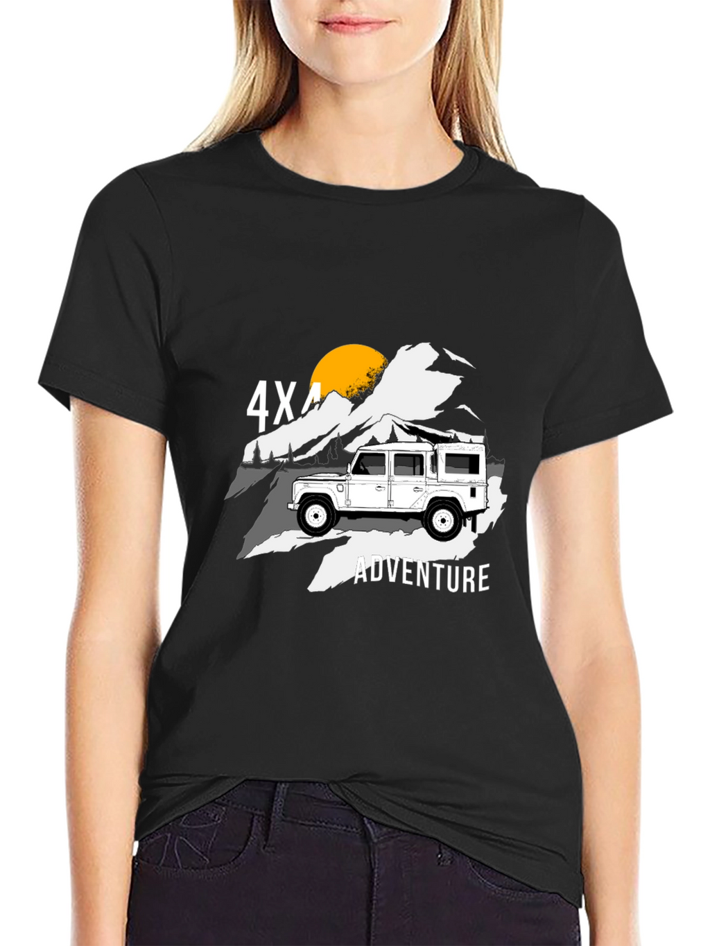 4X4 Adventure Black Graphic T-Shirt