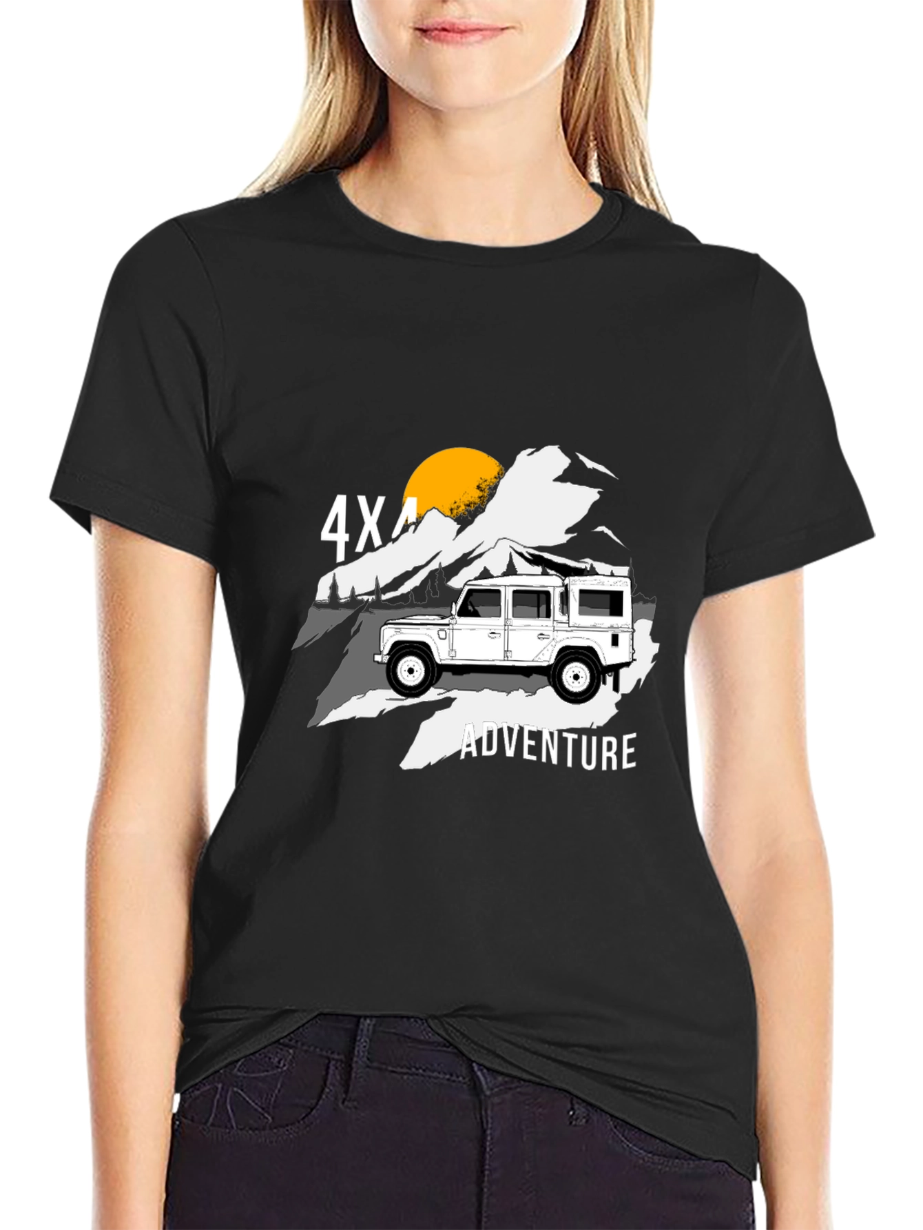 4X4 Adventure Black Graphic T-Shirt