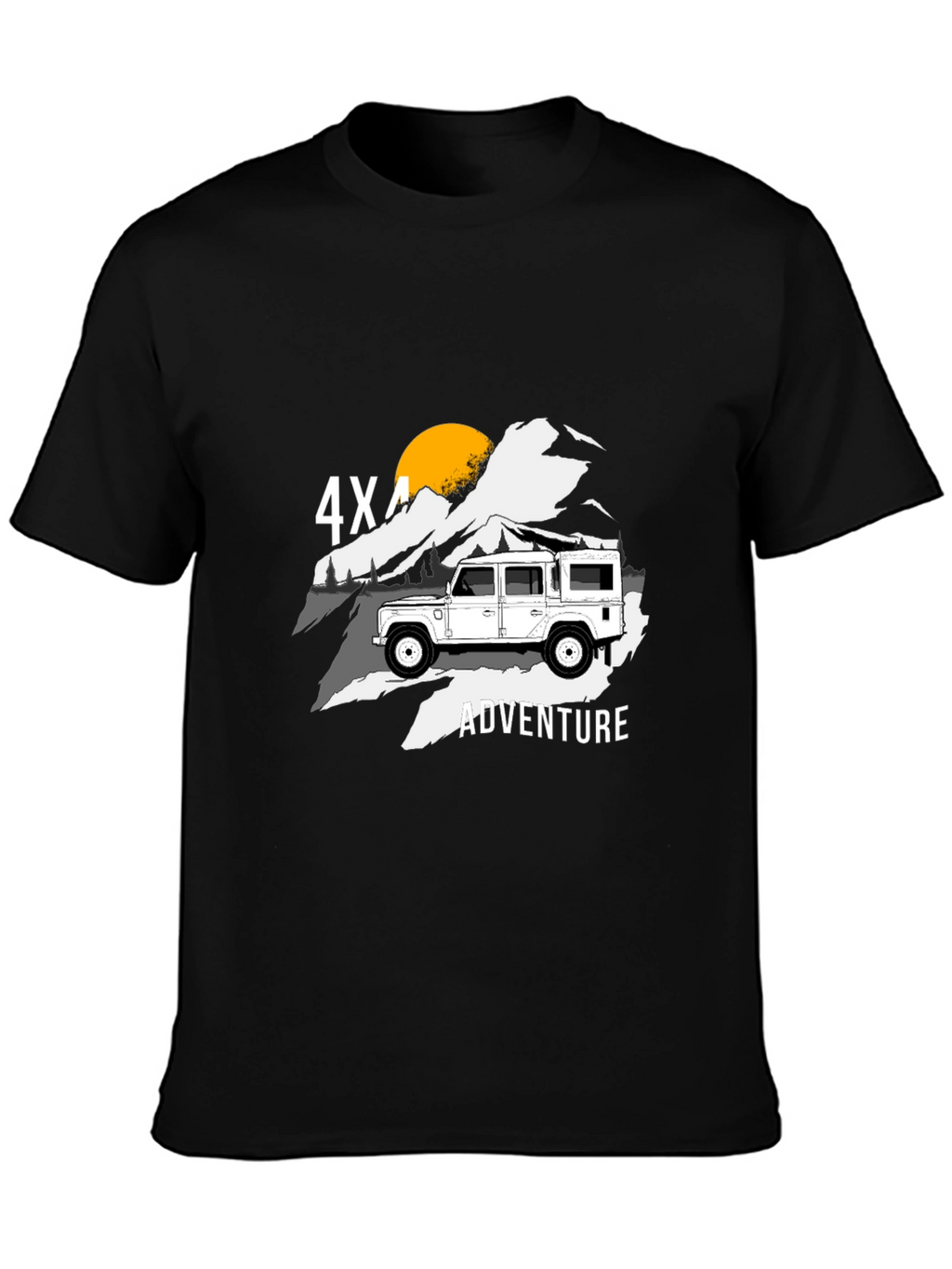4X4 Adventure Black Graphic T-Shirt